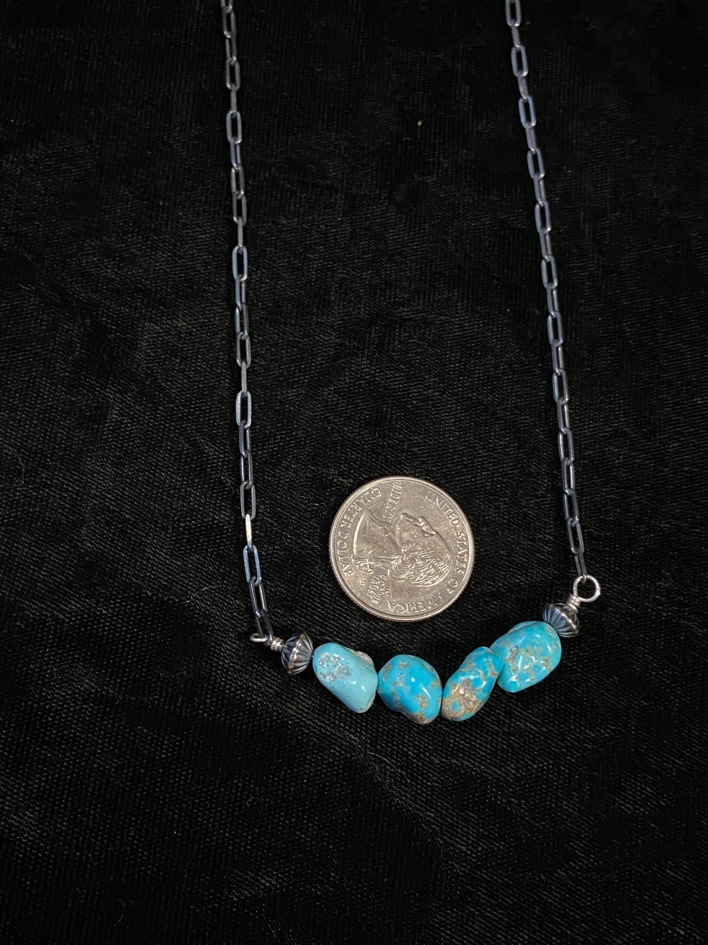 Natural Nugget Turquoise on 16" Necklace