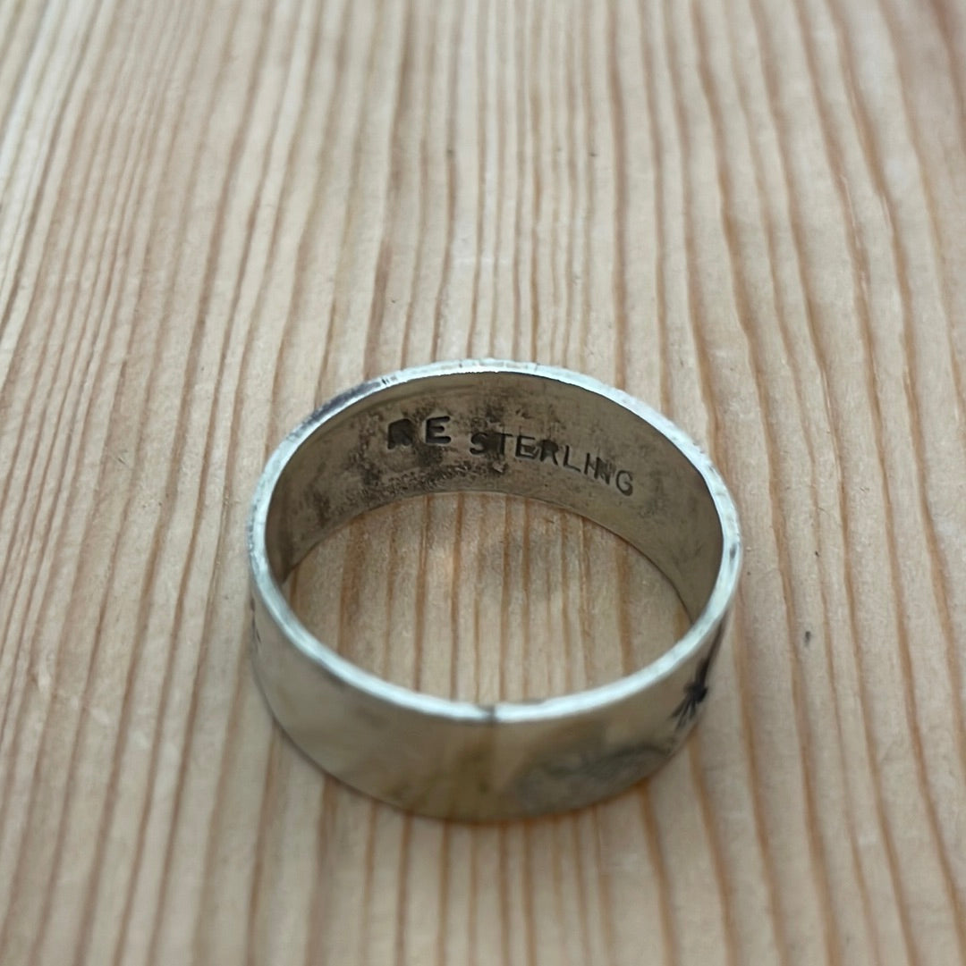 Size 13 - "Flying Bird" Stamped Band Ring