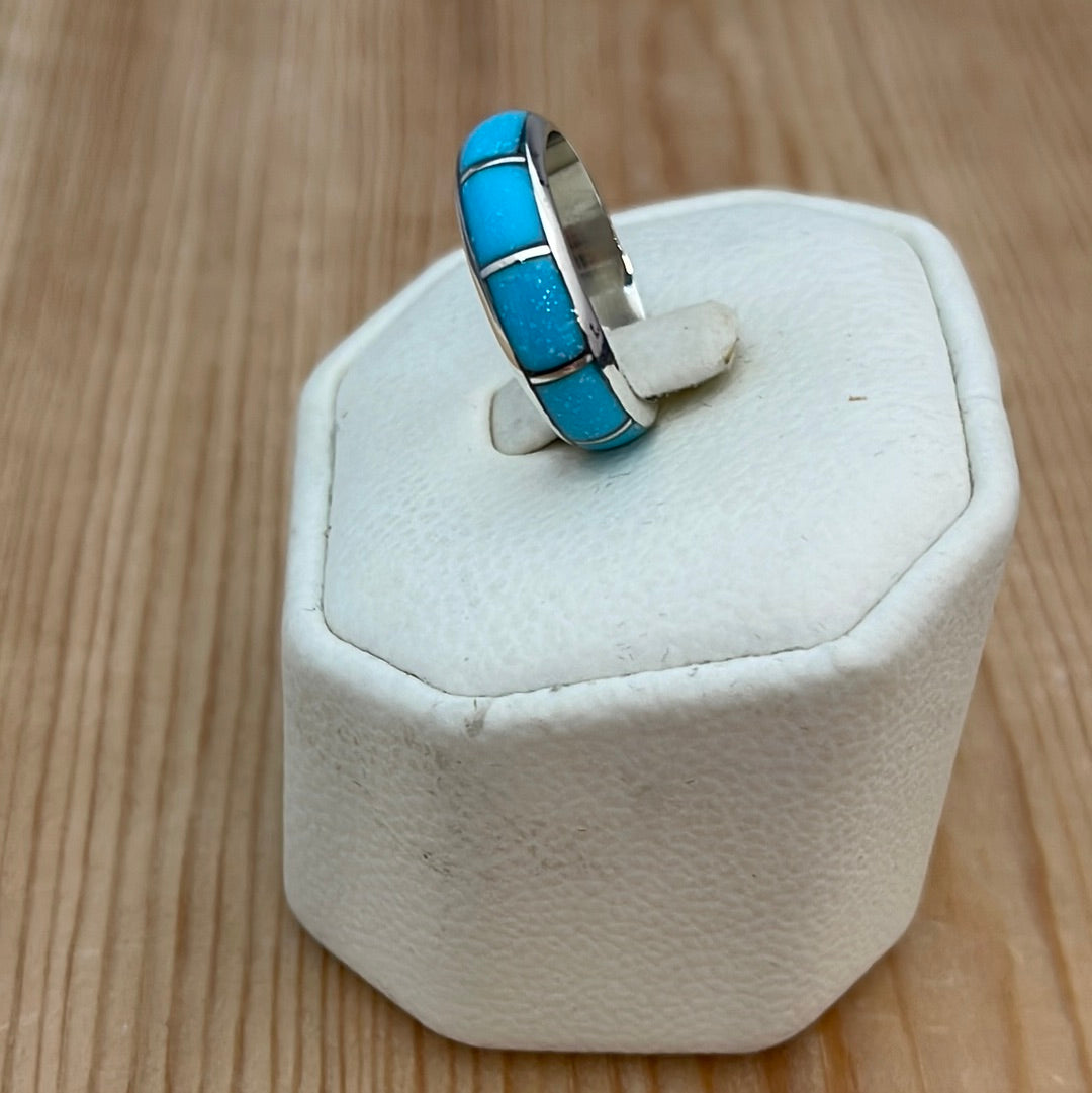 Sleeping Beauty Turquoise Inlay Band Ring