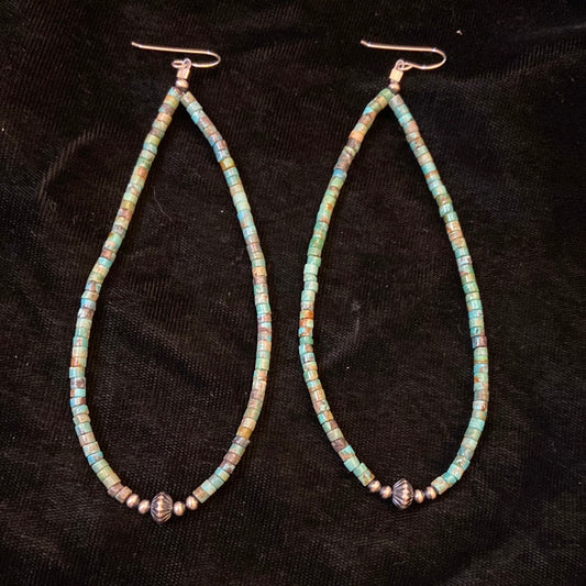Turquoise Heishi Bead Earrings