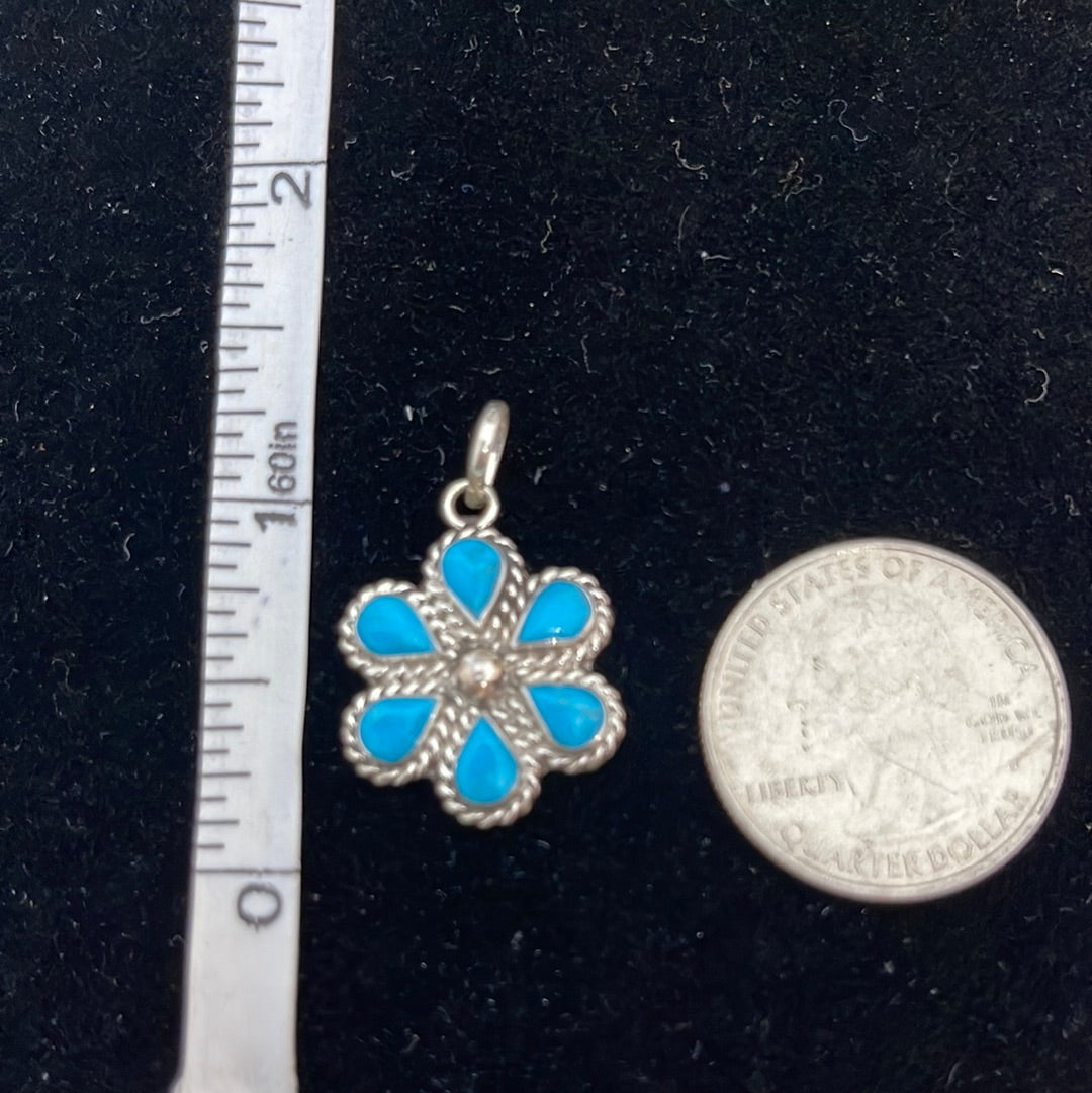 Petit Point Sleeping Beauty Turquoise Pendant