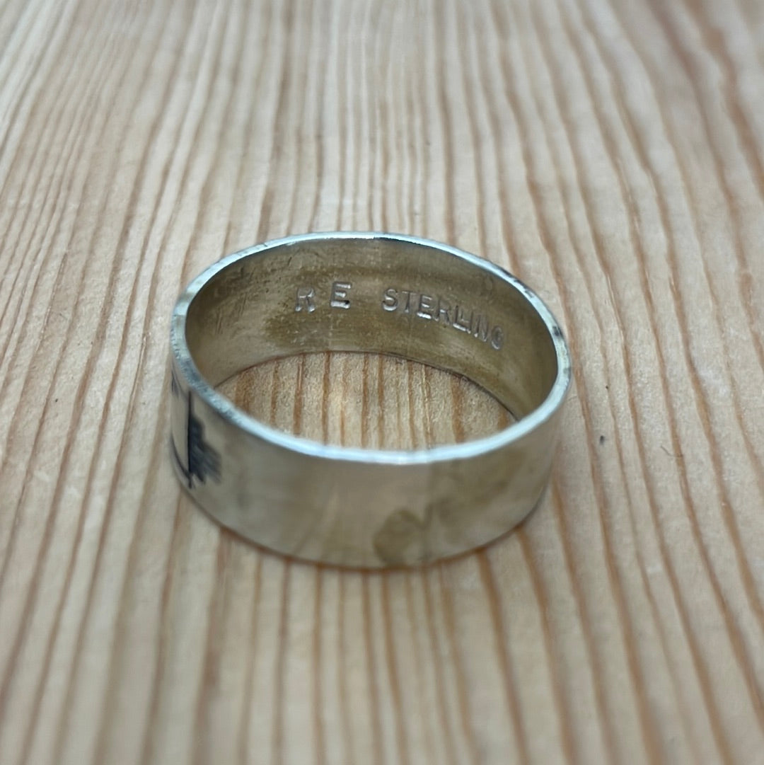 Size 14.5 - "Sm Aztec” Stamped Band Ring