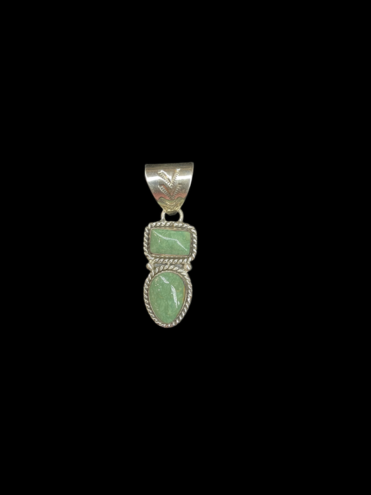 2 Stone Emerald Valley Turquoise Pendant