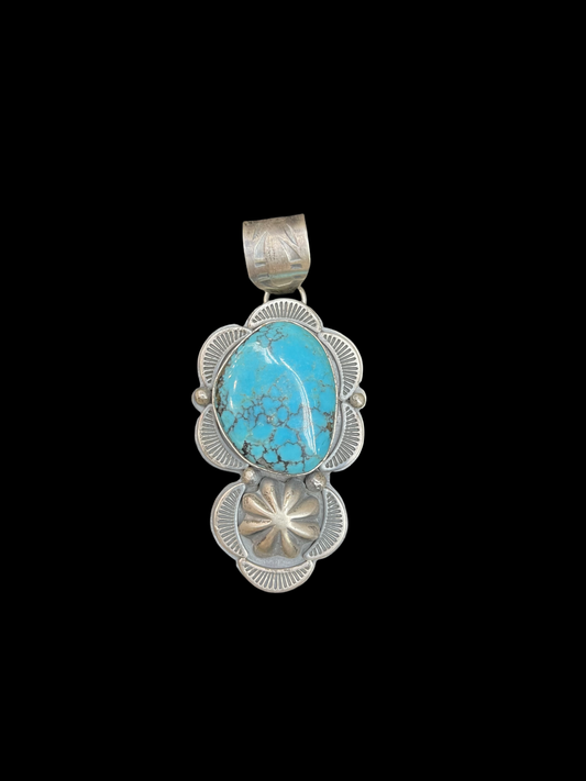 Egyptian Turquoise Pendant by Steven Nez, Navajo