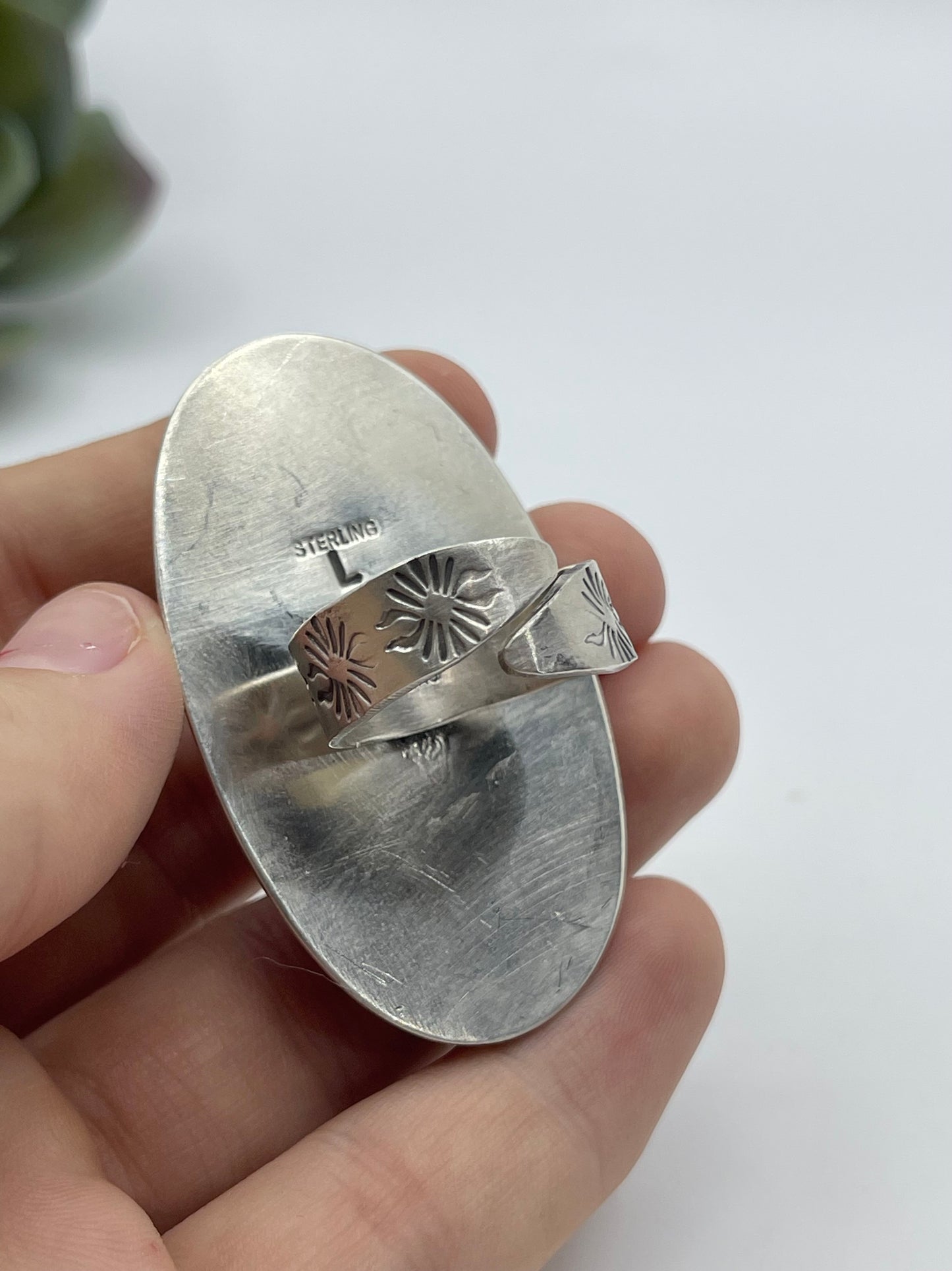 Adjustable Rhodochrosite Ring by Jeff Largo, Navajo