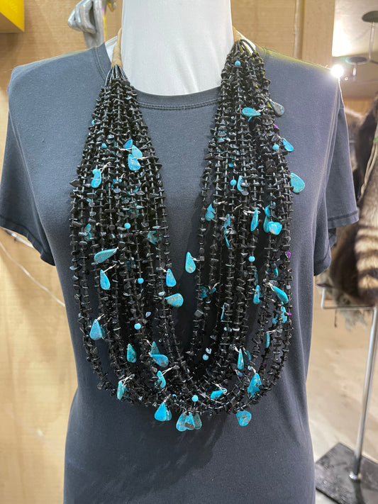 Black Onyx with Turquoise Necklace