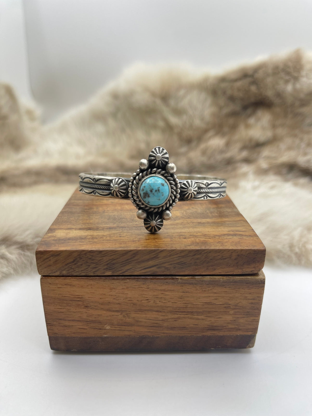 6"-7.5" Turquoise Cuff by Max Calladitto, Navajo