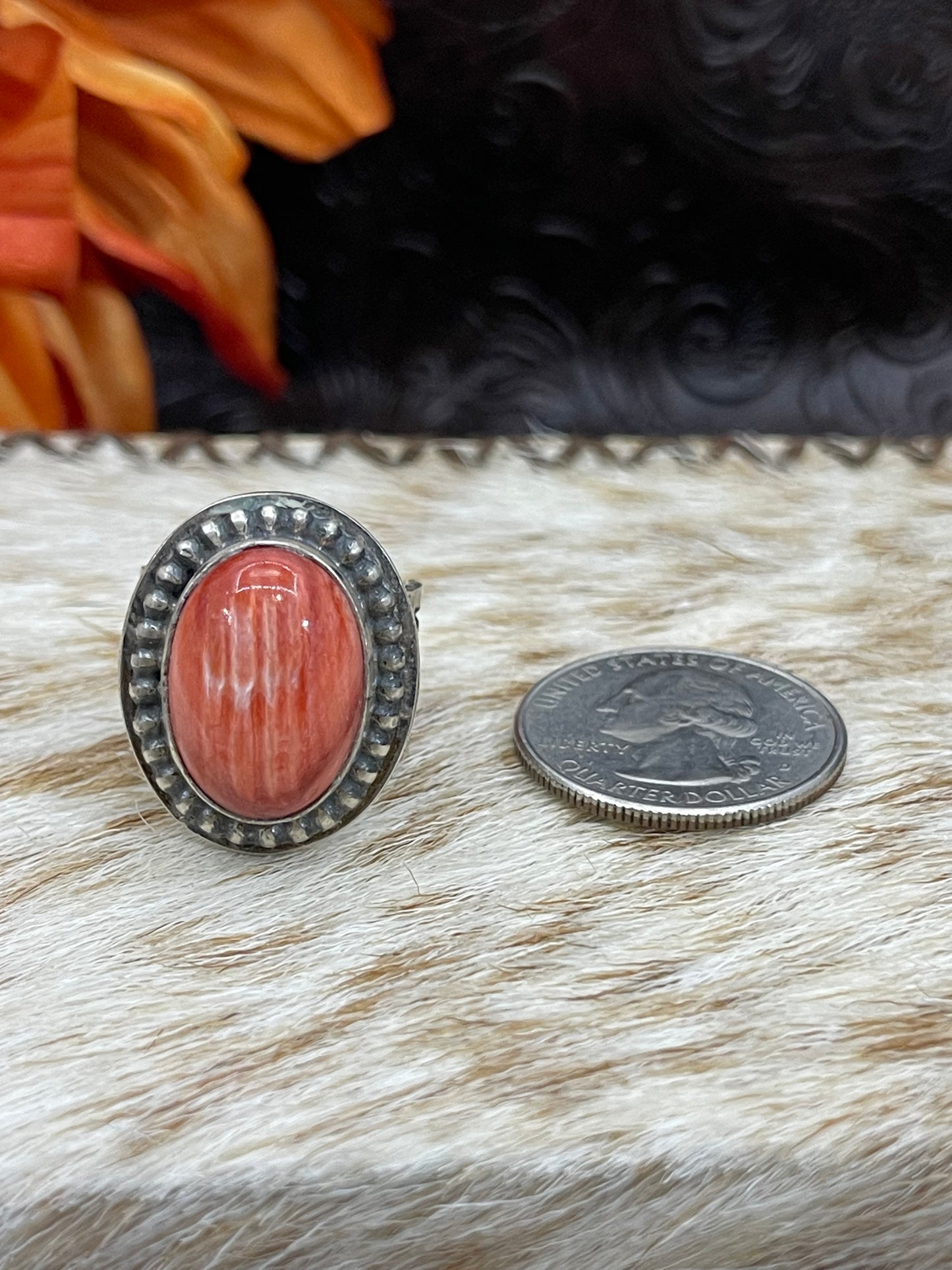 7.0 Orange Spiny Oyster Shell Ring