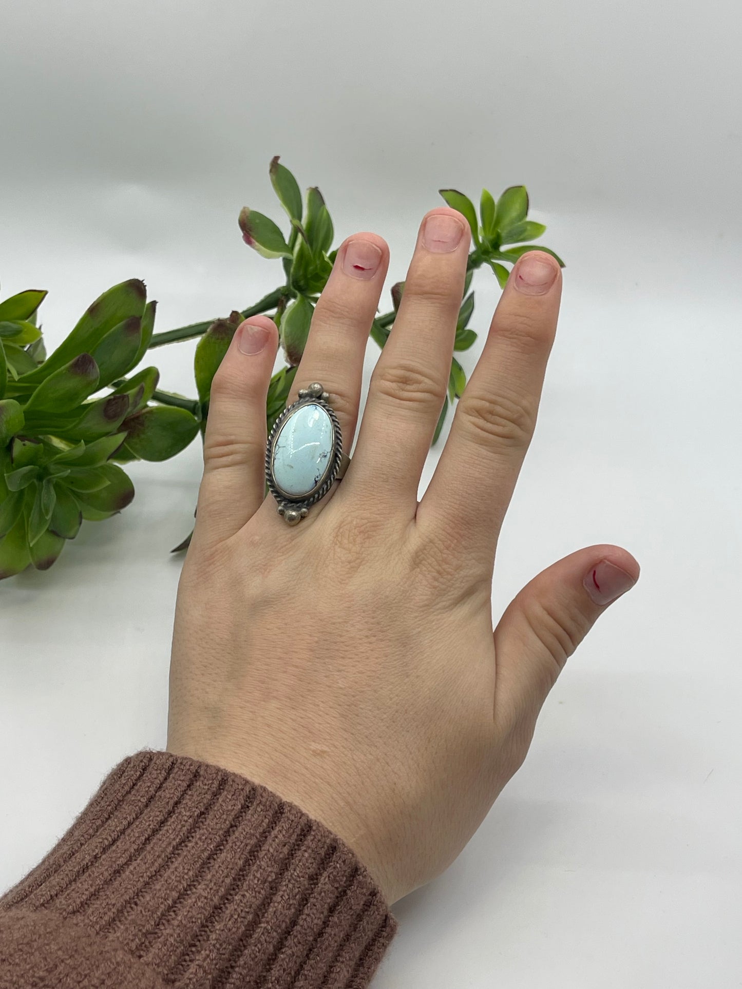 10.0 Golden Hills Turquoise Ring By Boyd Ashley, Navajo