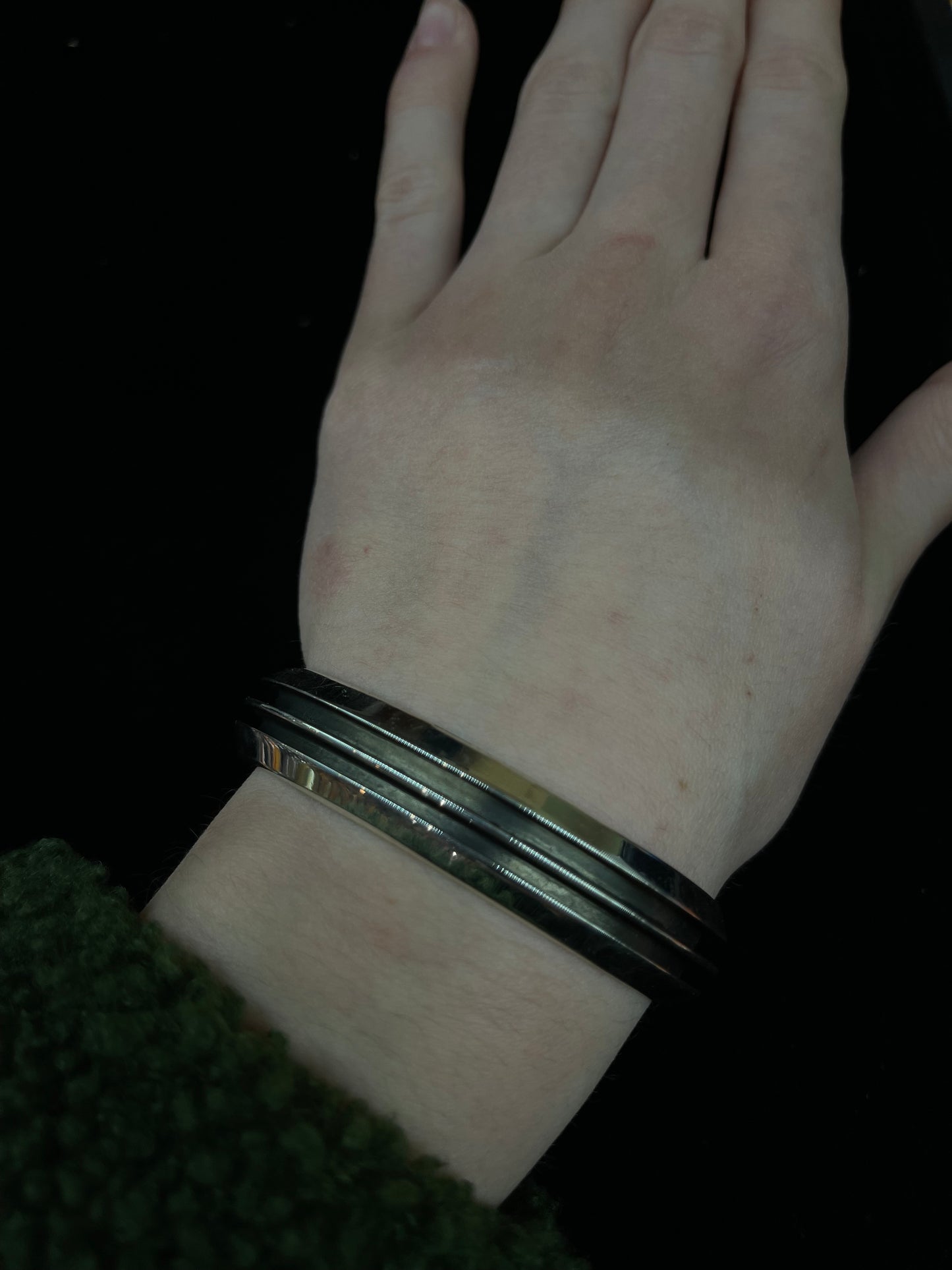 6 3/4" Sterling Silver 3 Row Cuff by Tom Hawk, Navajo