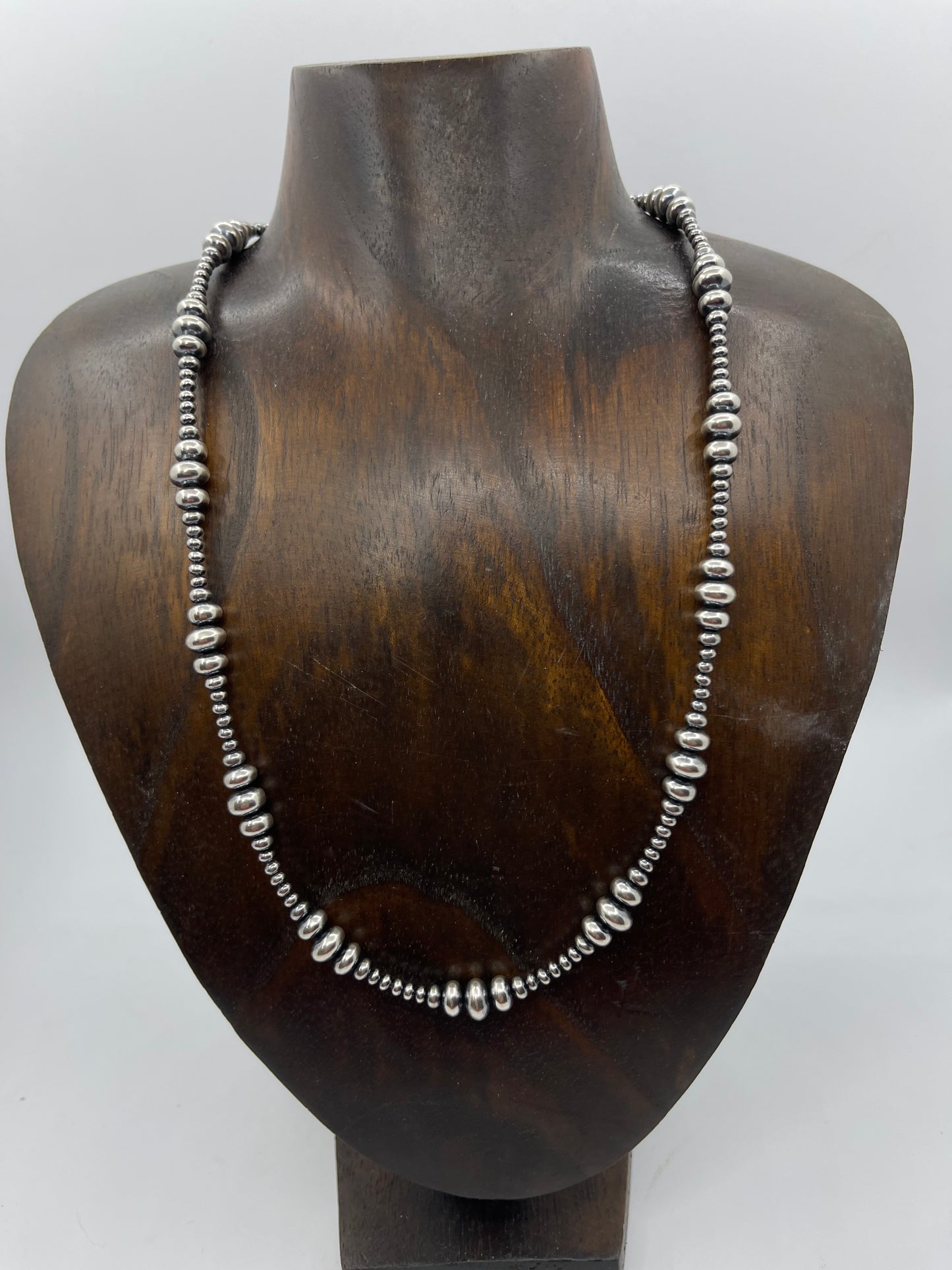 20" 3mm-8mm Varied Rondelle Navajo Pearls Necklace