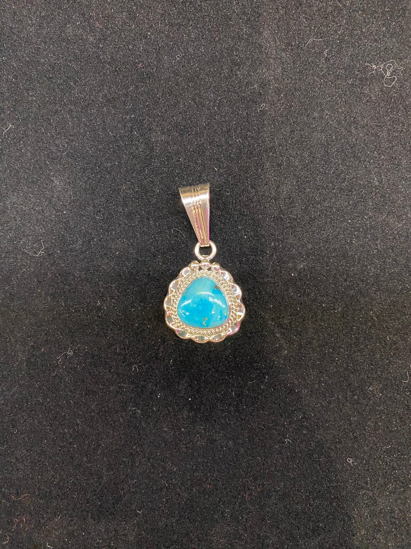 Turquoise Pendant by Samuel Yellowhair, Navajo