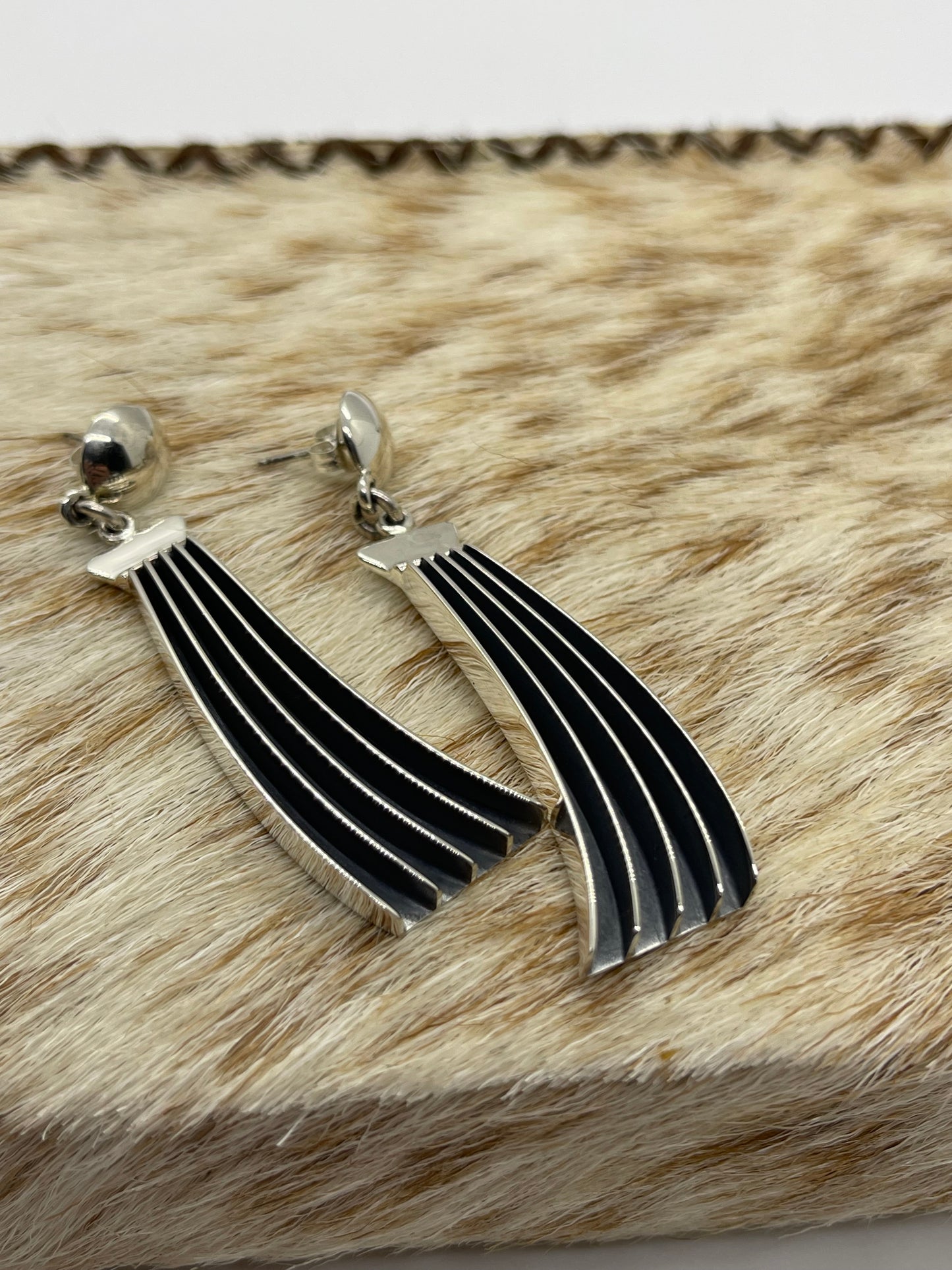 Post and Dangle Earrings by James Bahe, Navajo