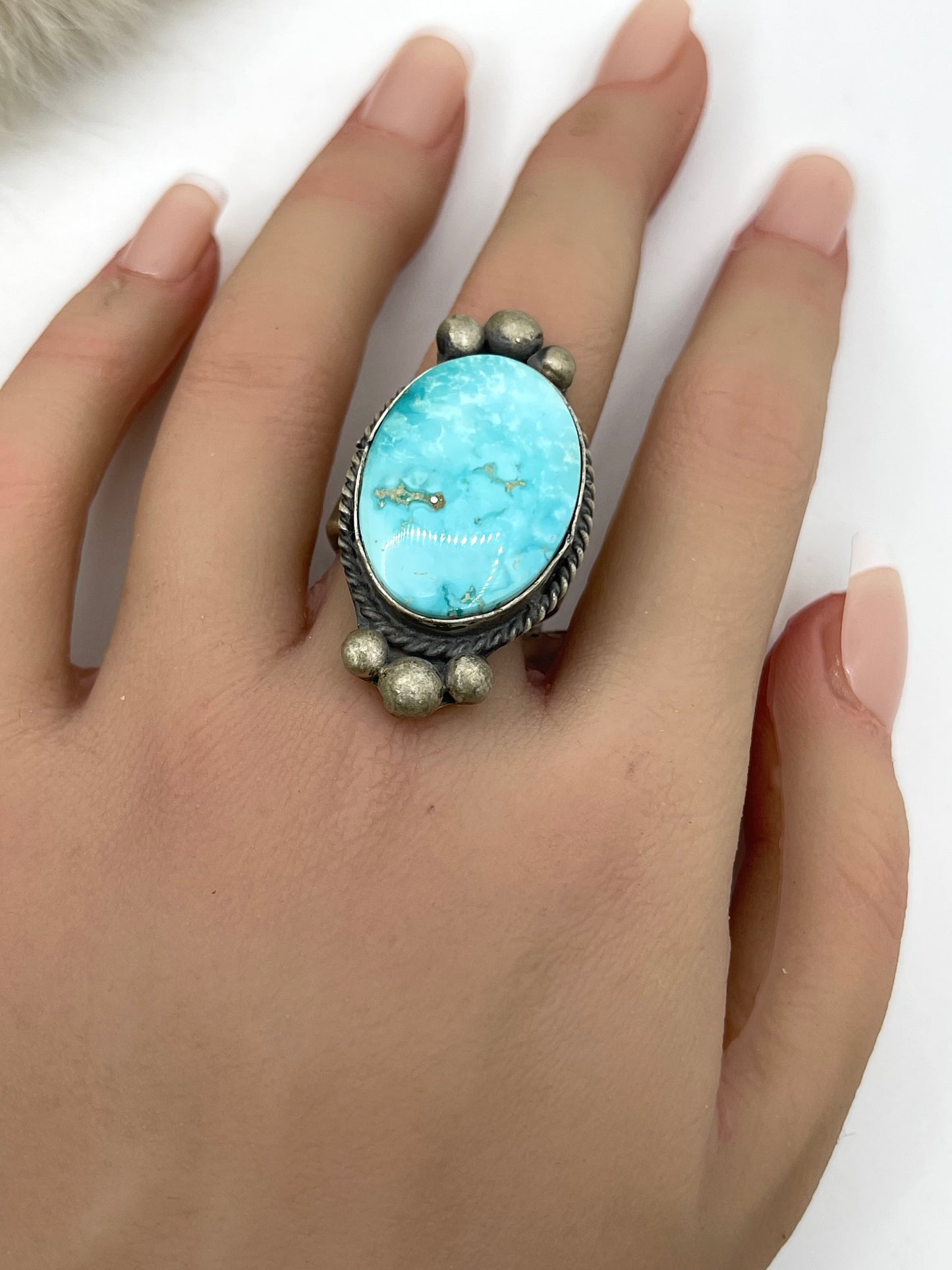 8.0 Sonoran Gold Turquoise Ring by GIlbert Nez, Navajo