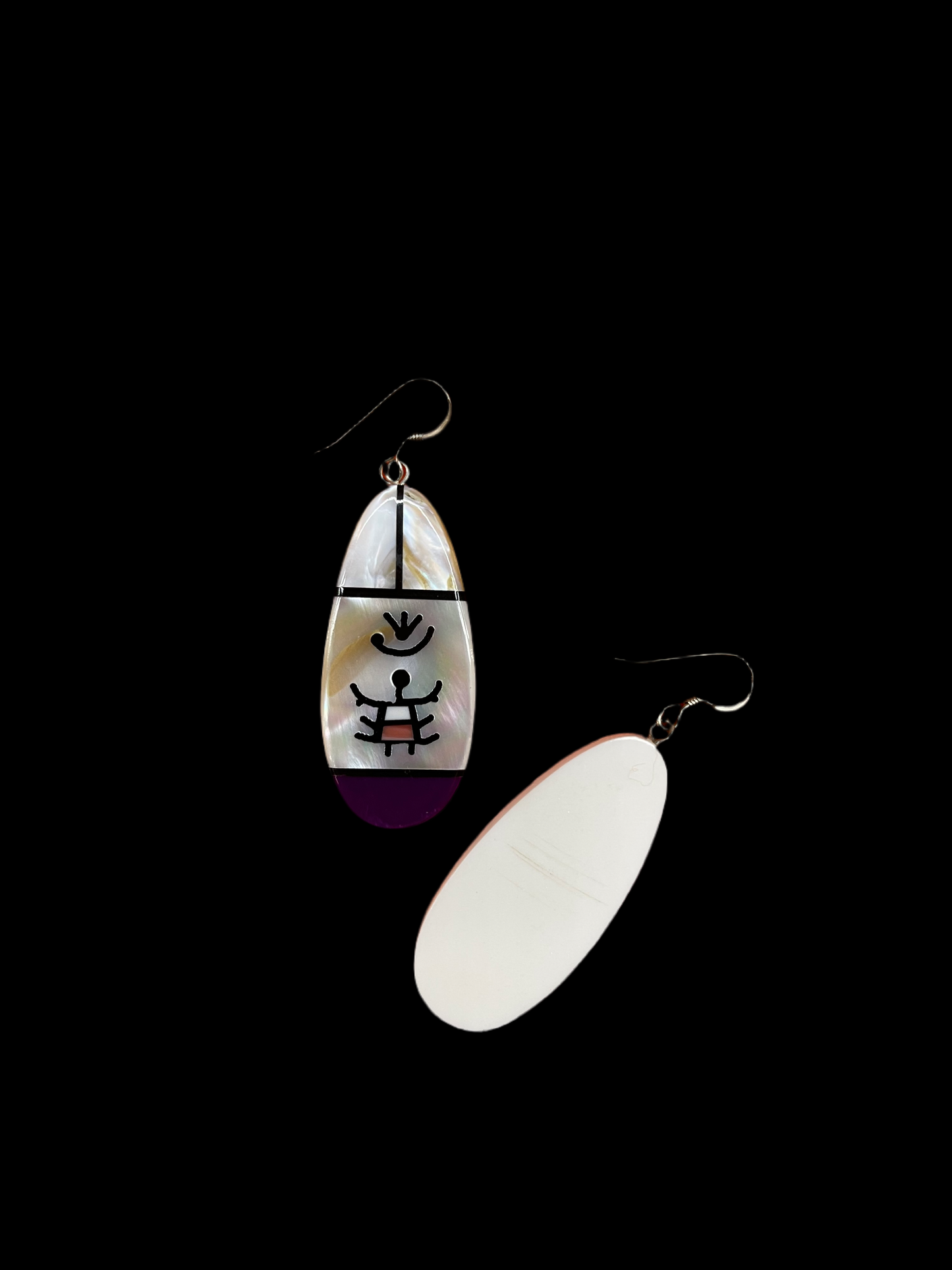 Mother of Pearl and Sugalite Slab Dangles, Santo Domingo Made