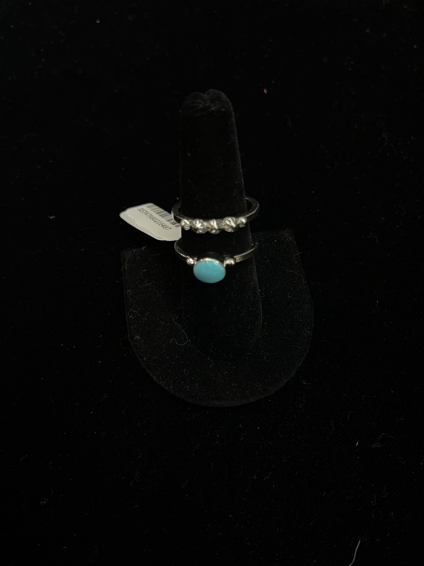 9.0 2 Ring Turquoise Ring by Sonyei Coho, Navajo