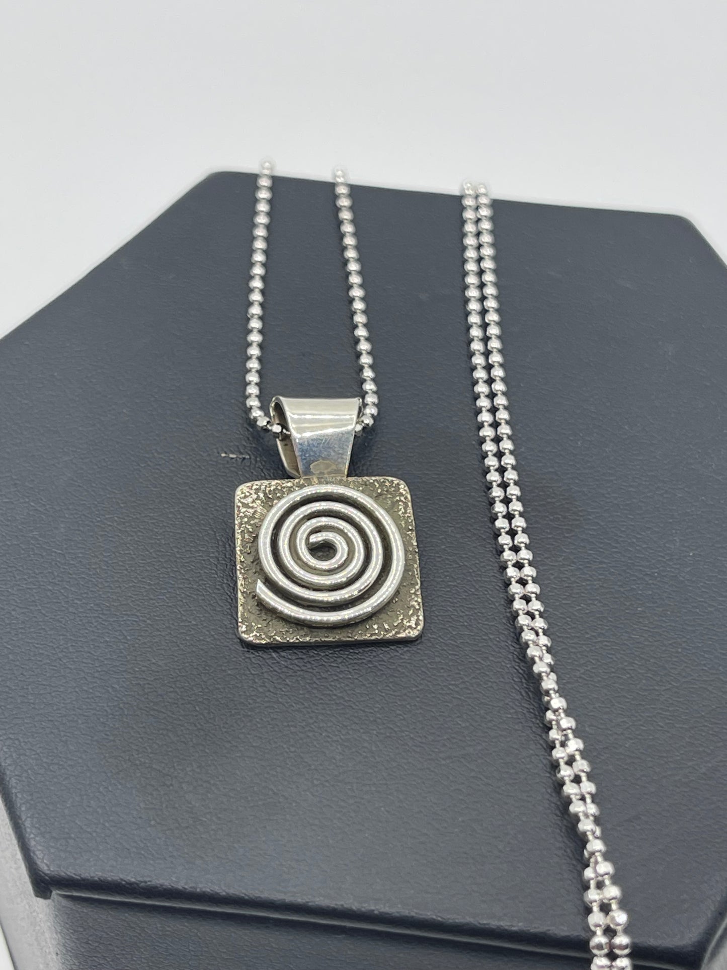 24”+3” Extender Spiral Mini Pendant by Alex Sanchez, Navajo