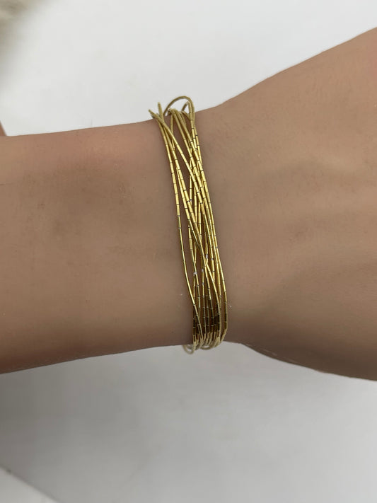 6.75" 14K Gold Filled 10 Strand Bracelet