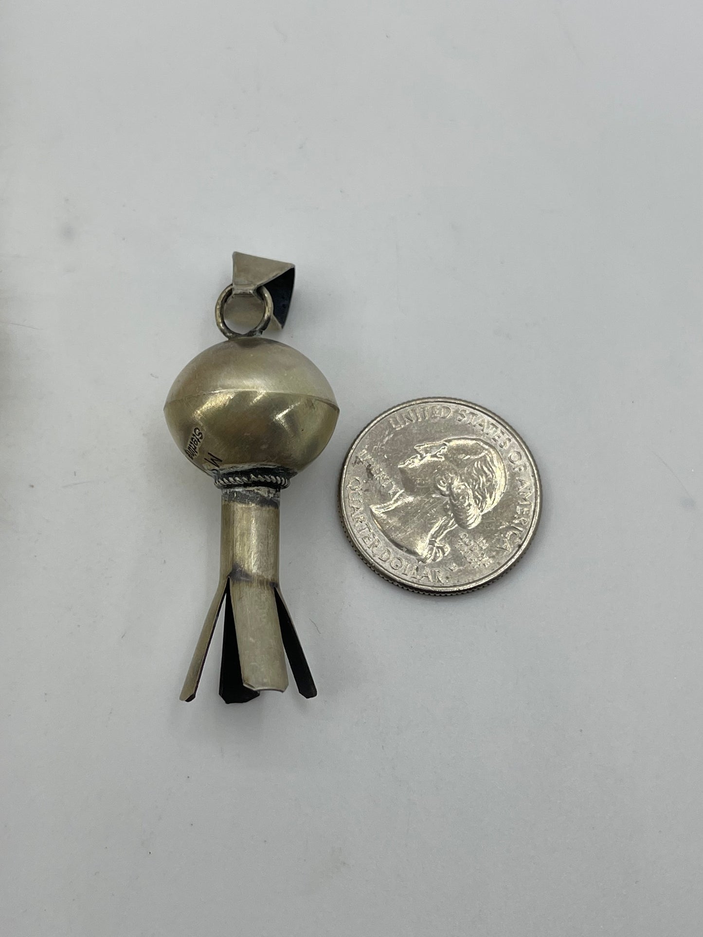 20mm Handmade Navajo Pearl Blossom Pendant by Monica Smith, Navajo