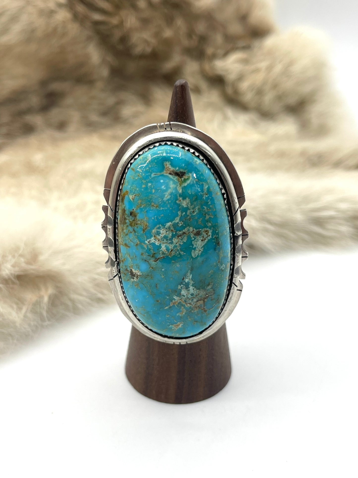 Adjustable (6.5-10.0) Kingman Ring by J. Piano, Jr., Navajo