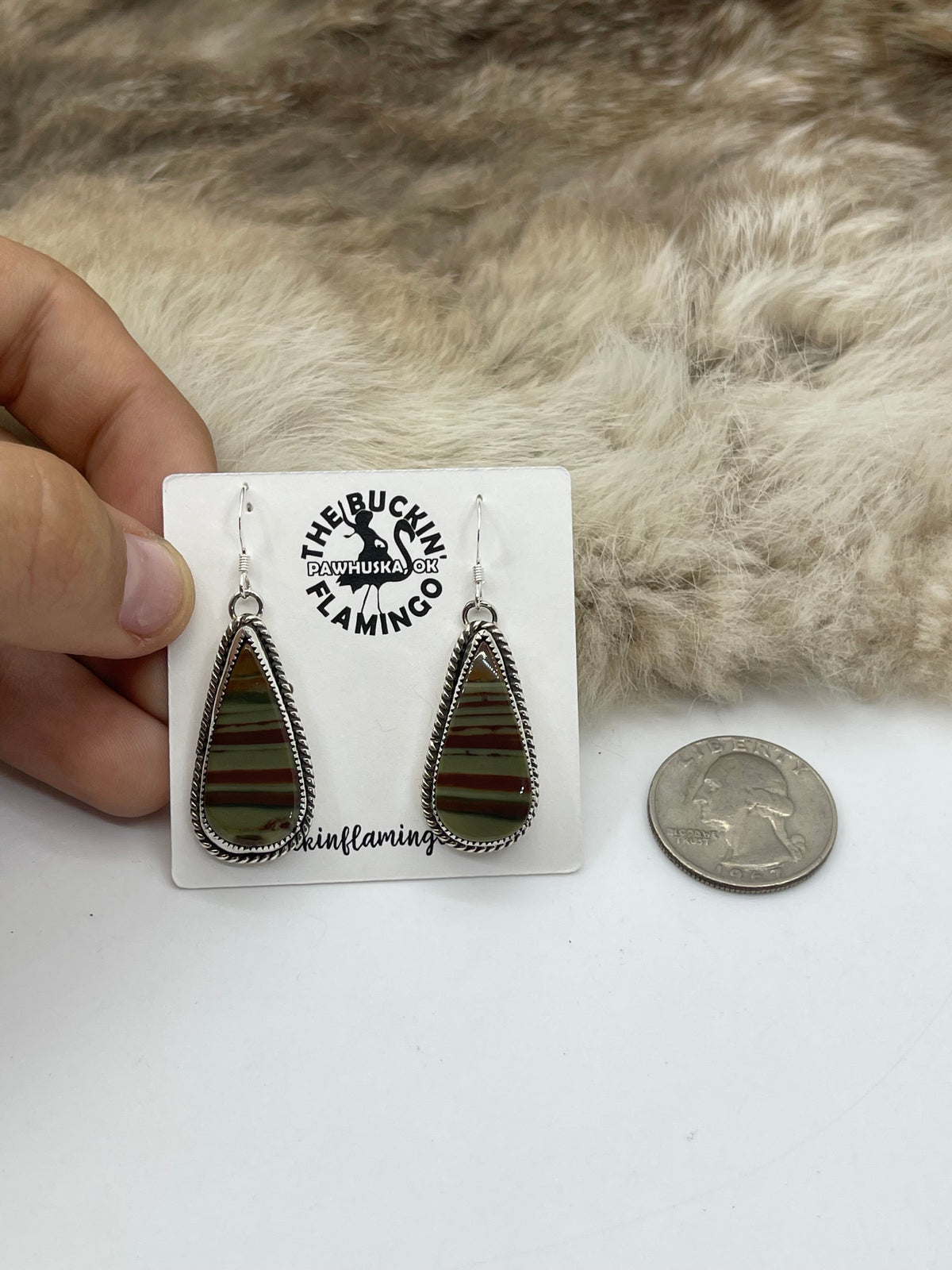 5 Stone Necklace & Earring Set Owyhee Picture Jasper by Joe Begay, Navajo