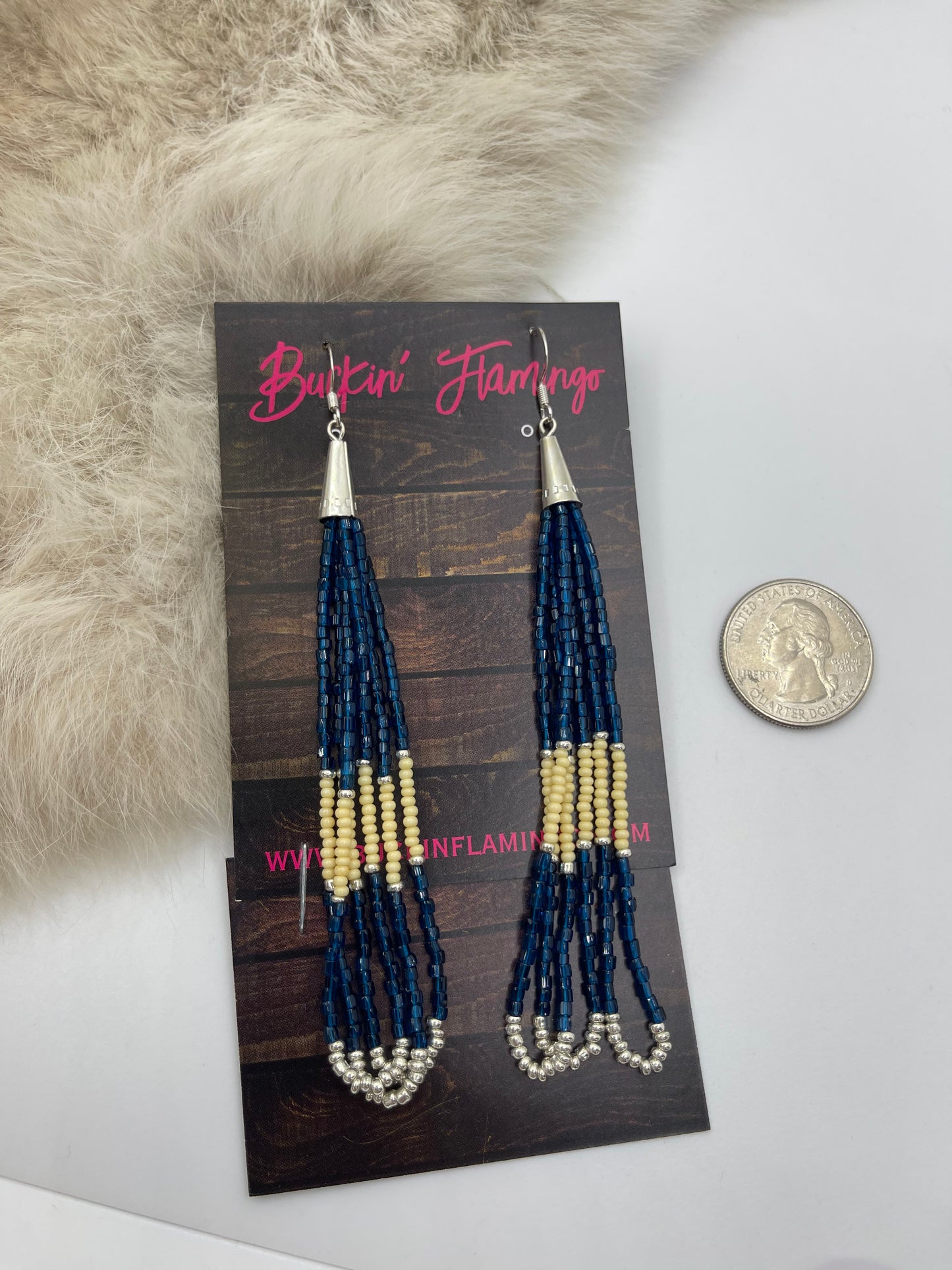 Blue Dangle Earrings by Lillian & Vernon Steele, Apache