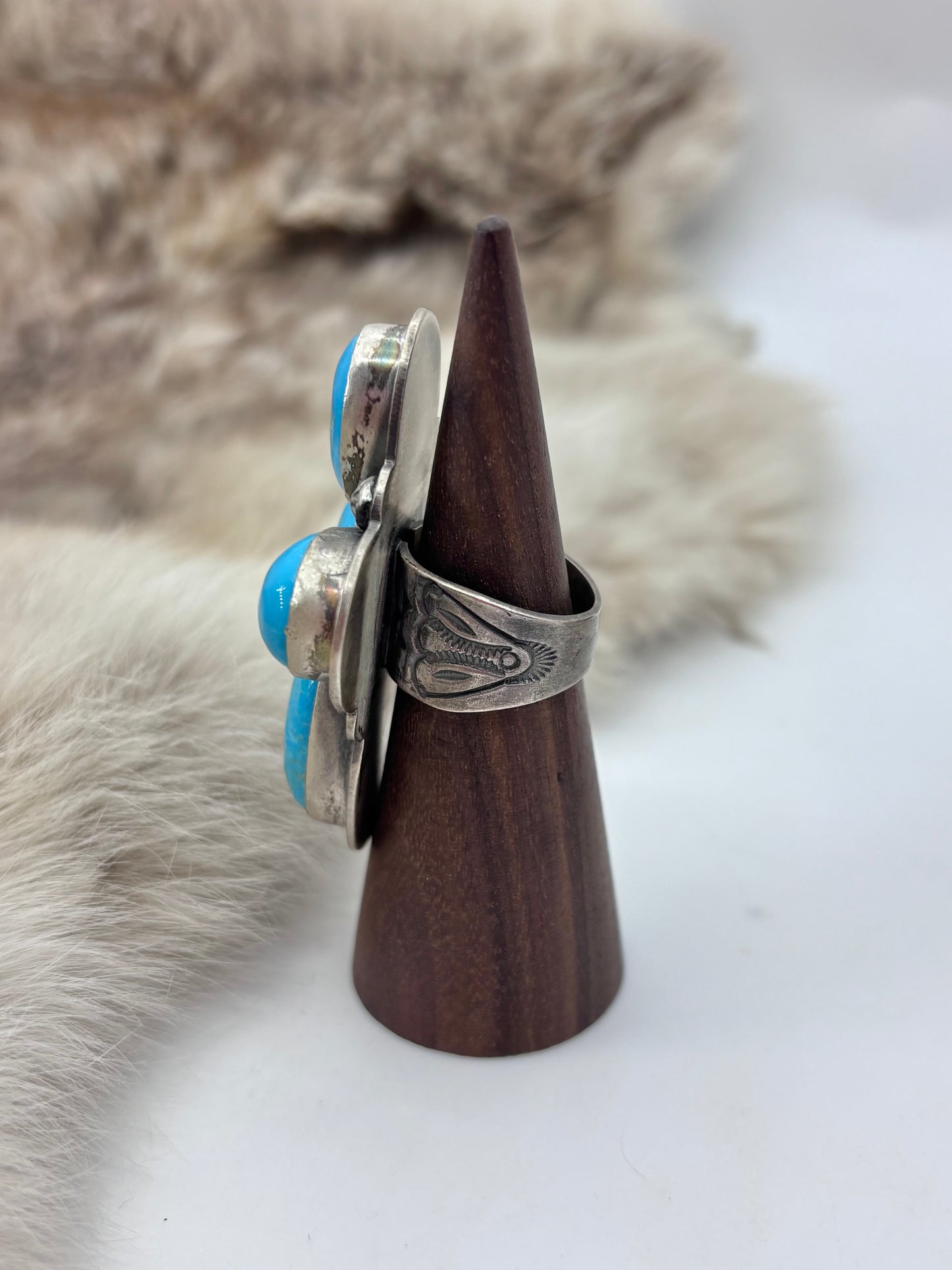 7.0 Sleeping Beauty Ring by Steven Nez, Navajo