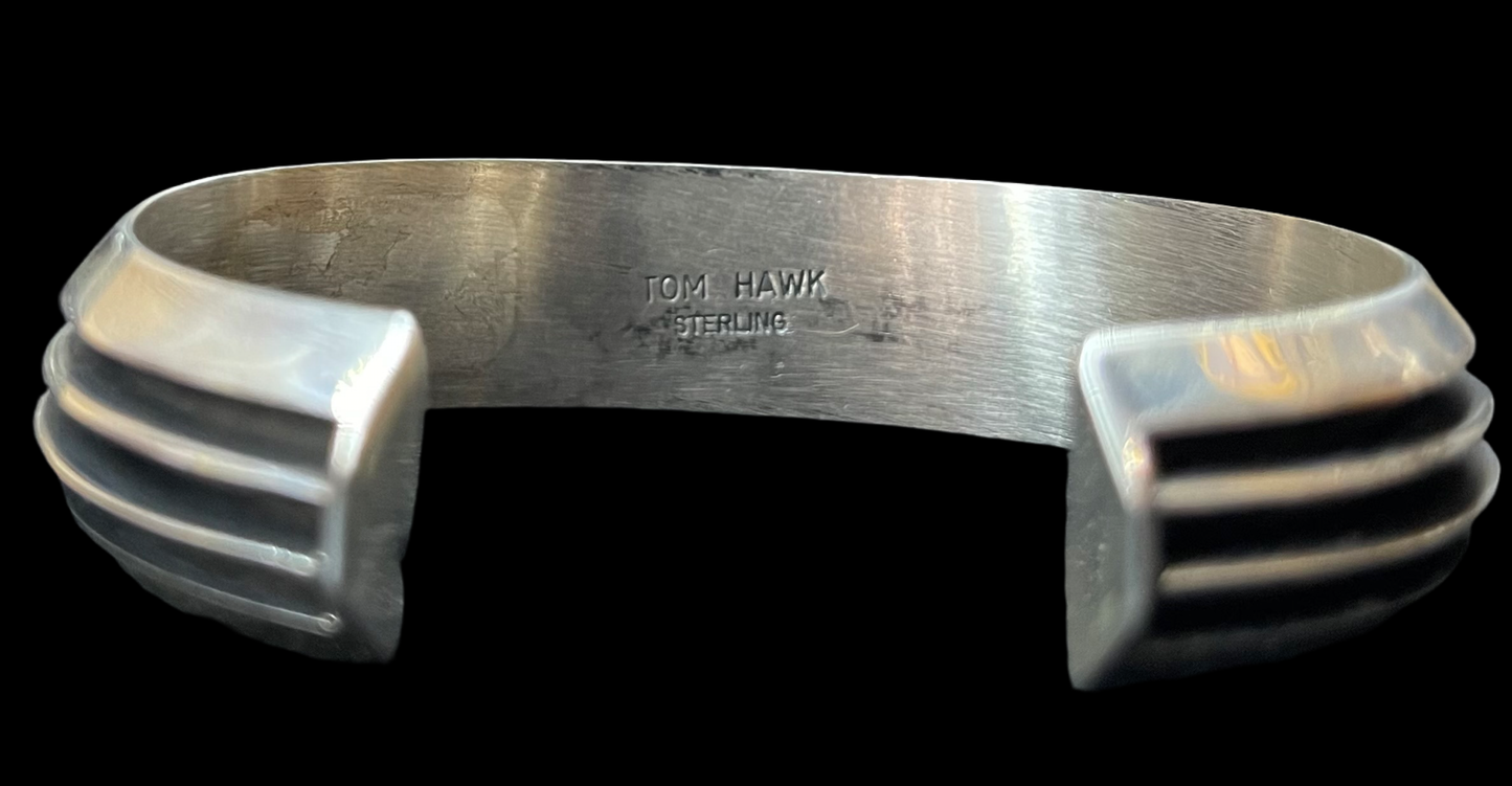 Sterling Silver Ridge Cuff by Tom Hawk, Navajo
