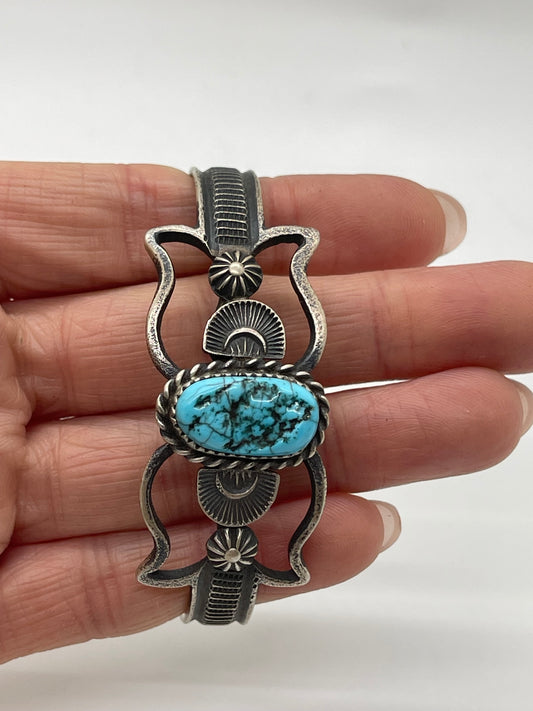 6 1/4" Kingman Turquoise Cuff by Kevin Billah, Navajo