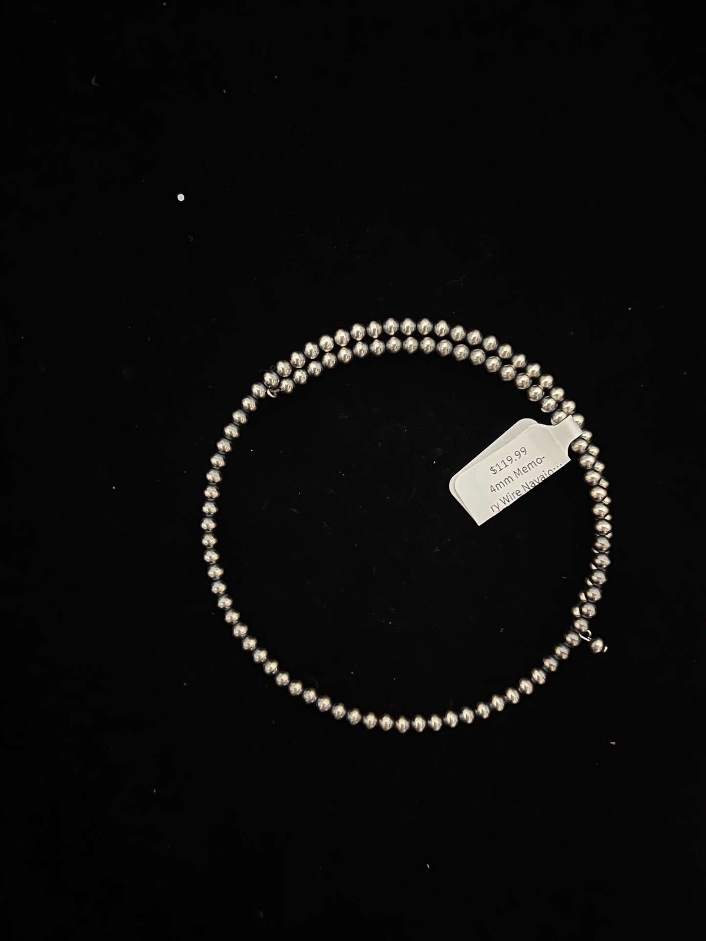4mm Memory Wire Navajo Pearls Necklace