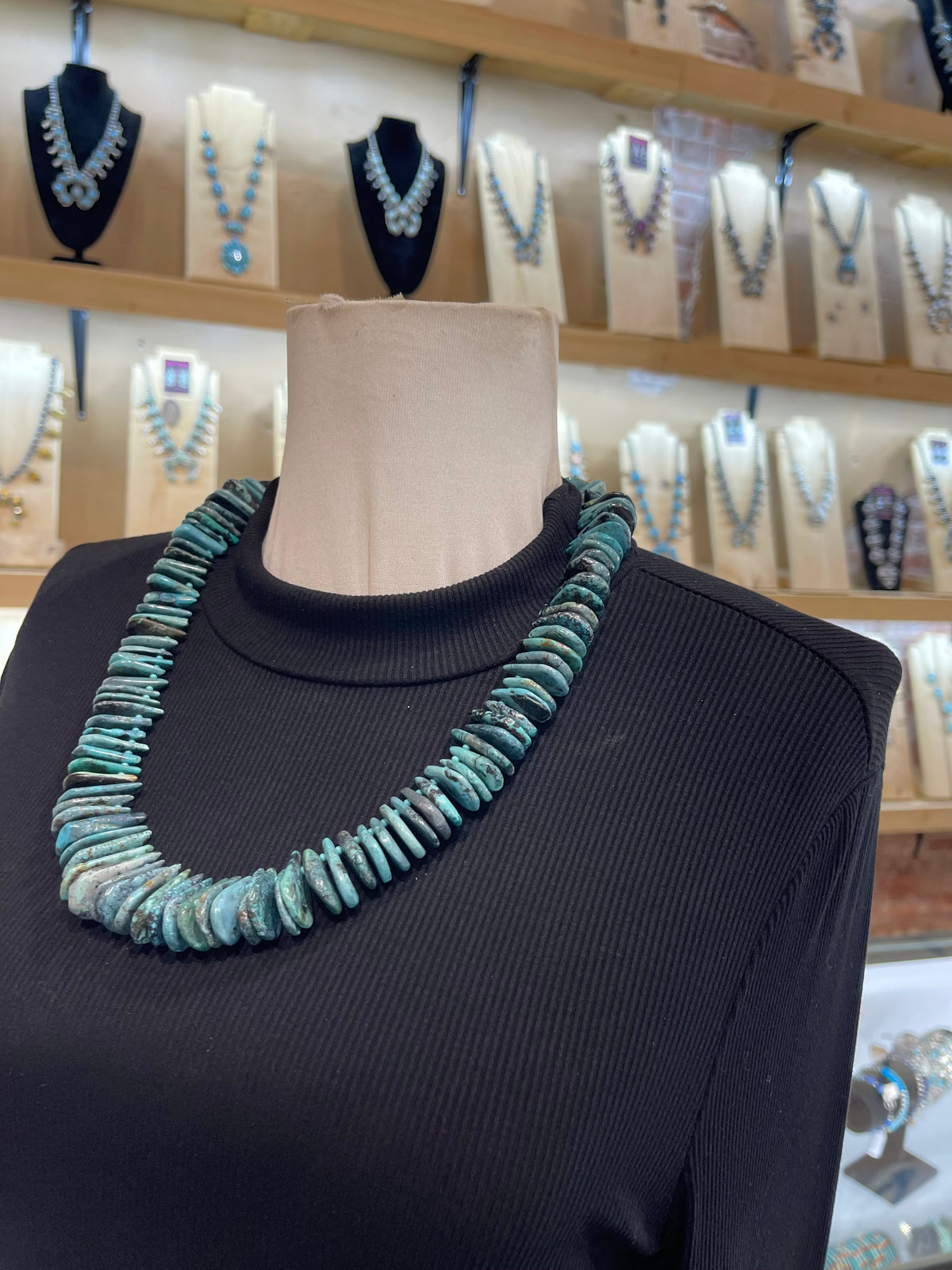 24" Kingman Turquoise Slab Necklace