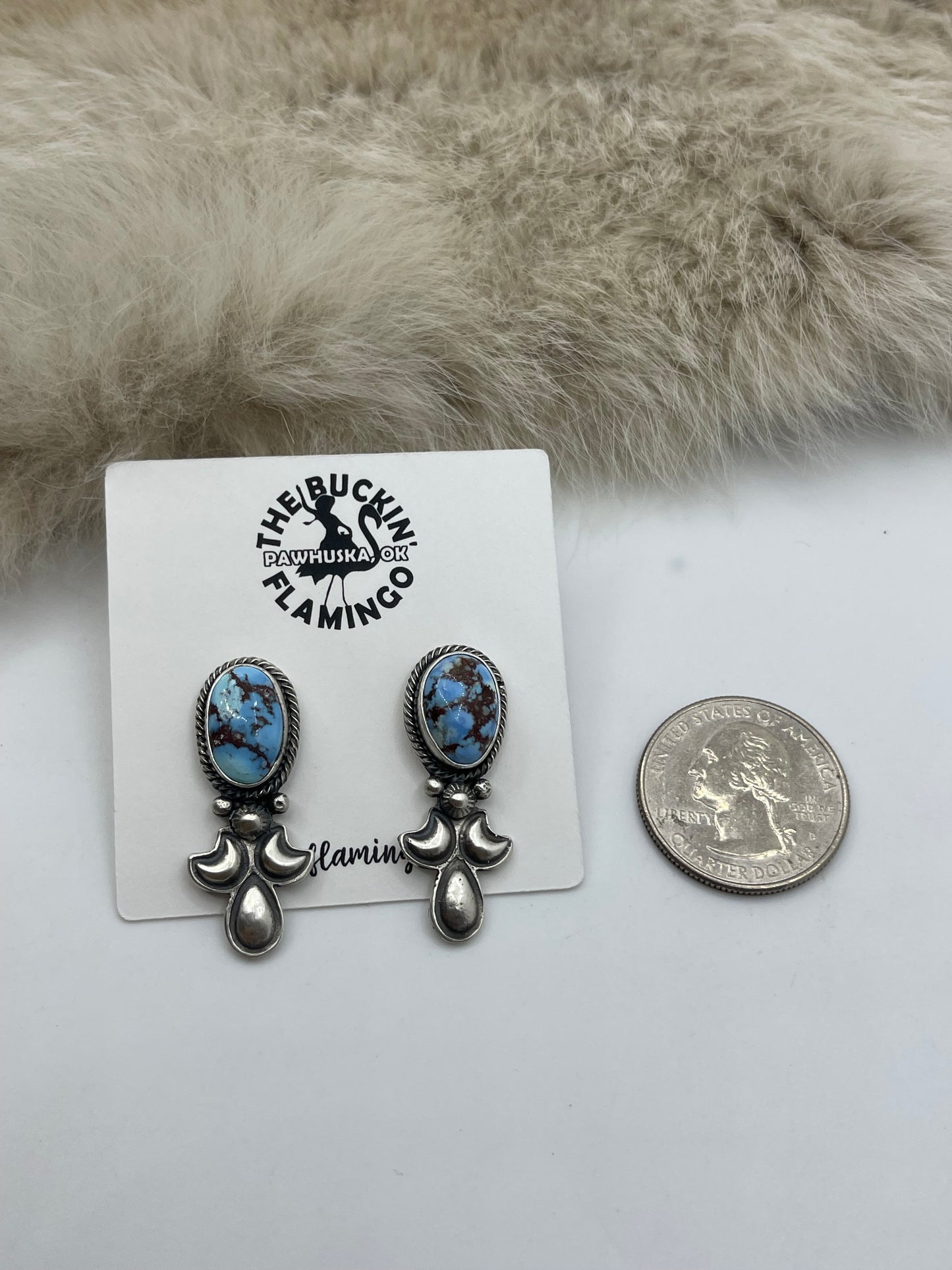 20” Golden Hills Turquoise Squash Blossom Necklace & Earring Set by Adrienne P. Gordon, Navajo