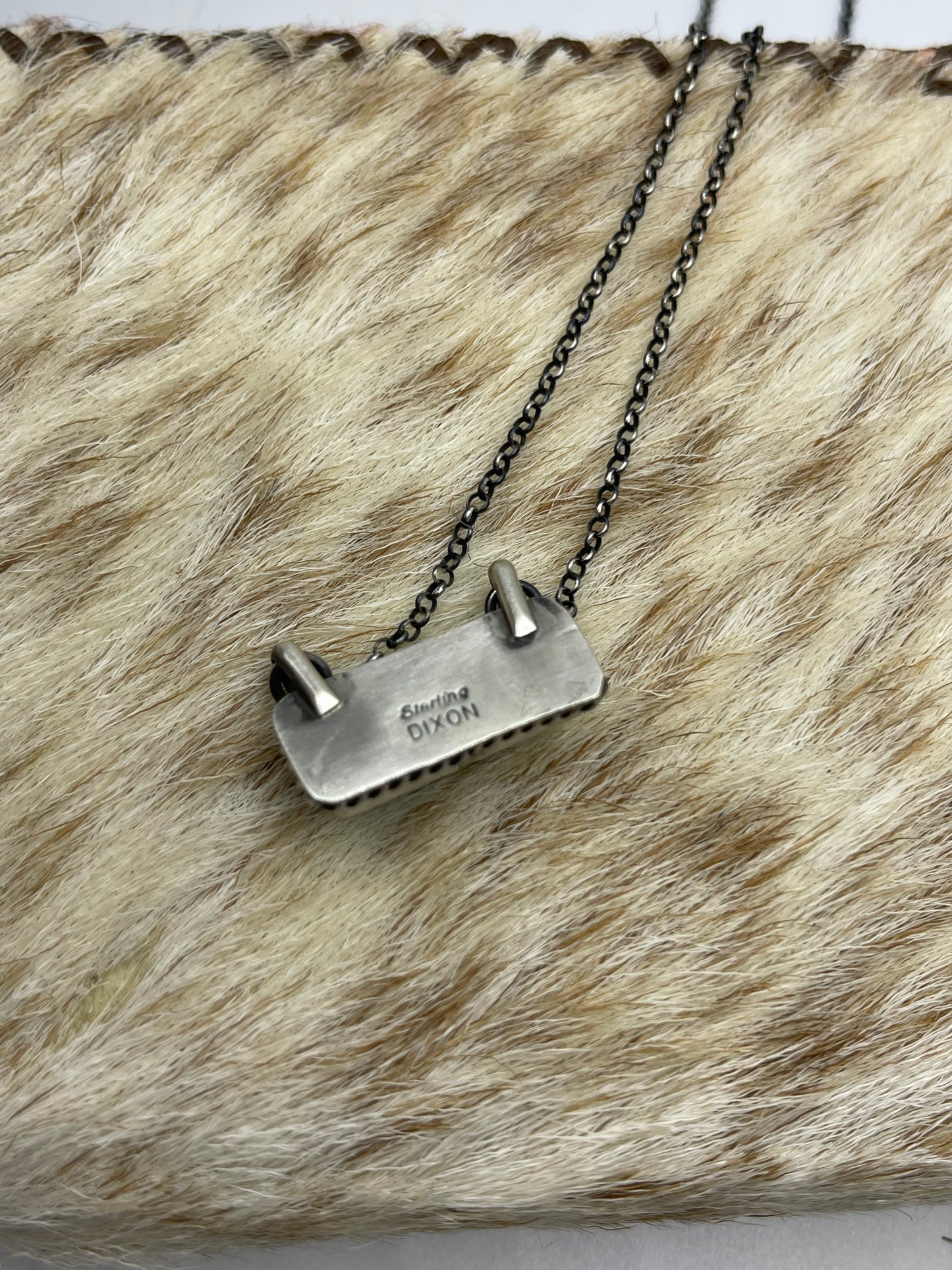17" Kingman Turquoise Bar Necklace by Johnny Dixon, Navajo