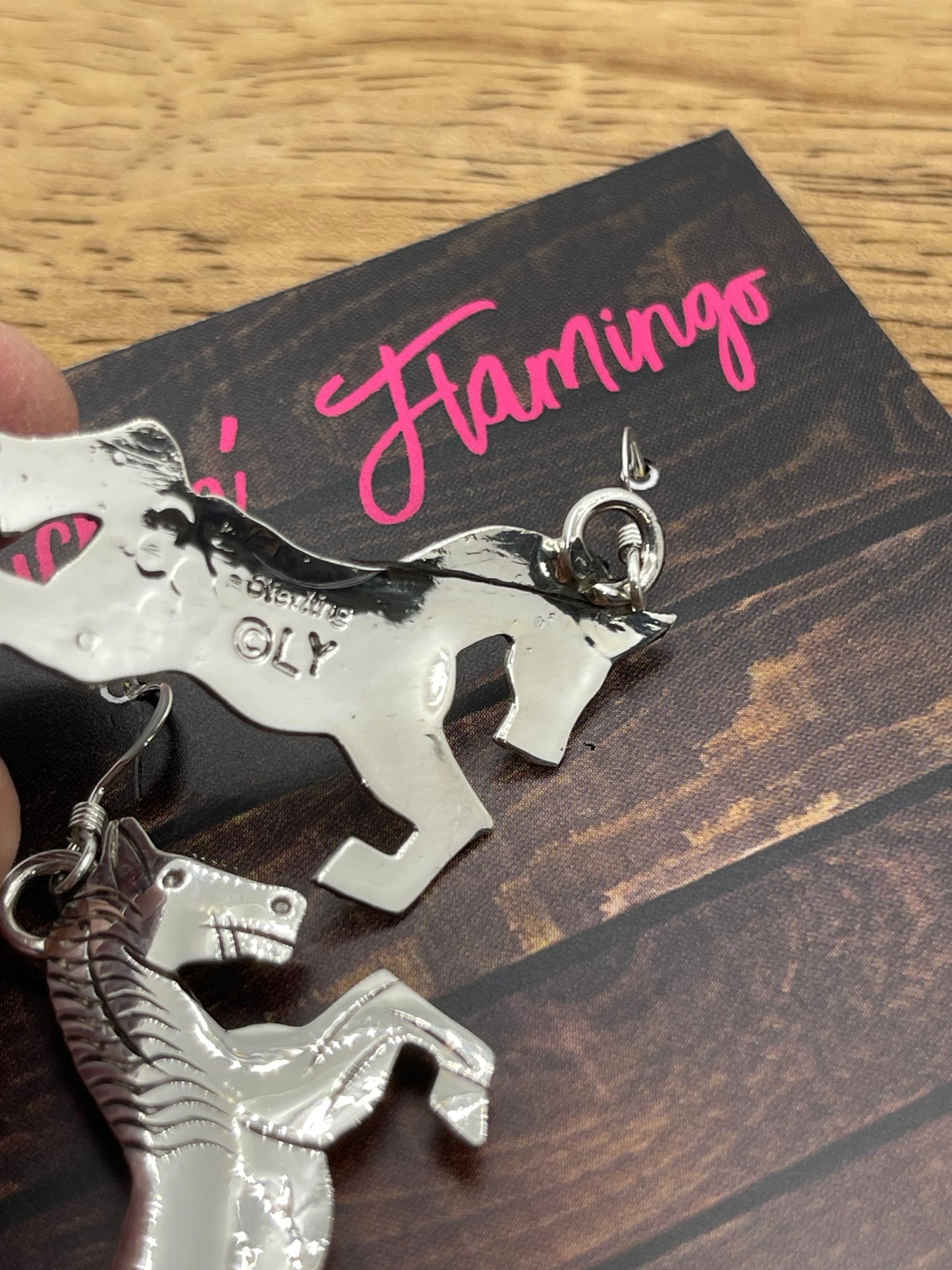 Appaloosa Horse Earrings by Louise Yazzie, Navajo