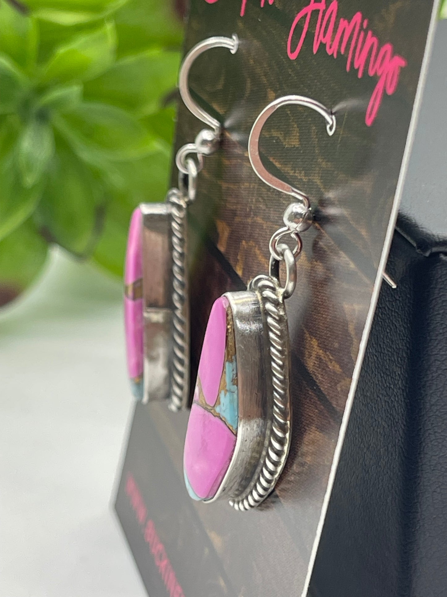 Cotton Candy Earrings by Chassity Belone, Navajo