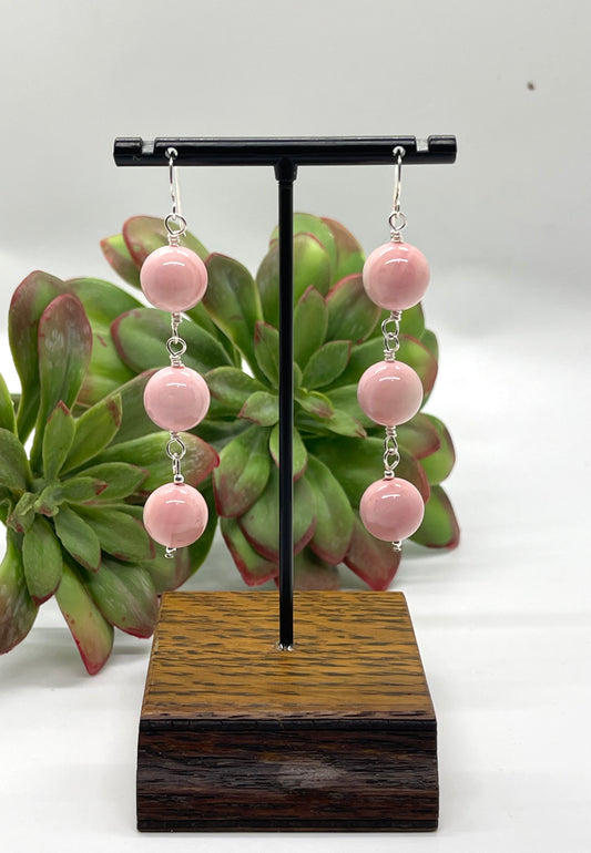 12mm Pink Conch Shell Dangle Earrings