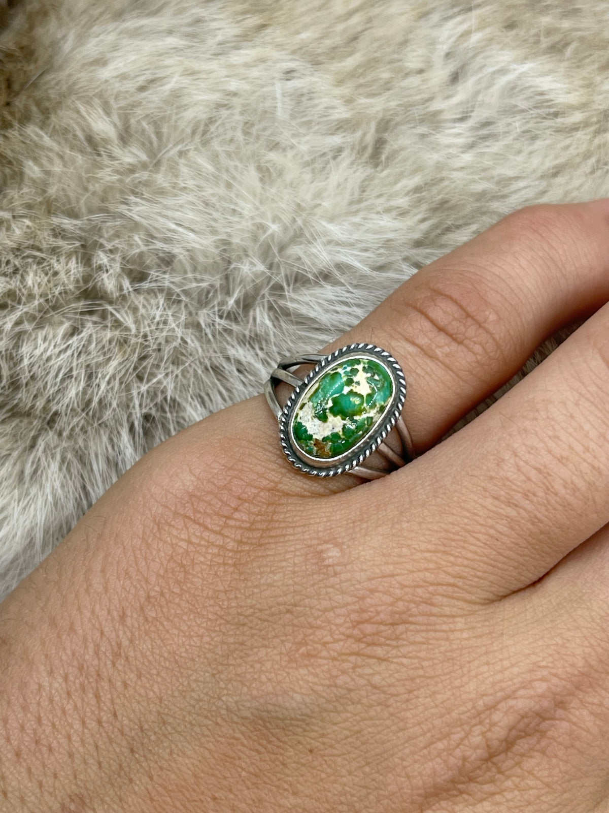 7.0 Sonoran Gold Turquoise Ring by Judy Largo, Navajo