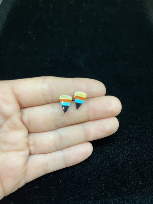 Multi-Stone Zuni Inlay Stud Earrings