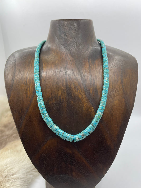 18" Natural Turquoise Graduated Heishi Beads