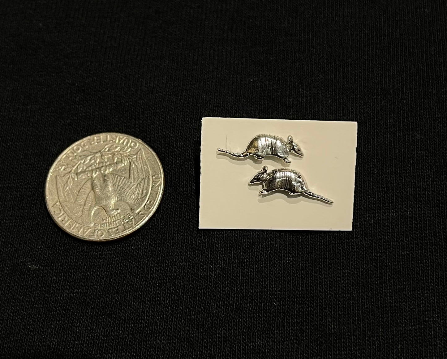 Sterling Silver Armadillo Post Earrings