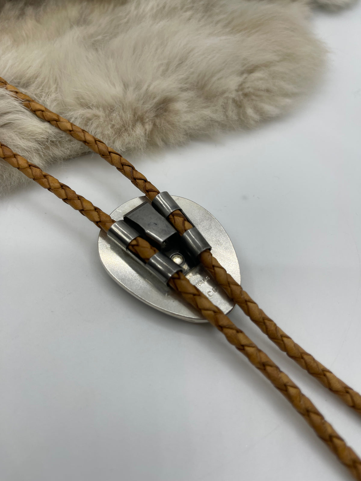 #8 Turquoise Bolo Tie by Carrie Cannon, Kiowa