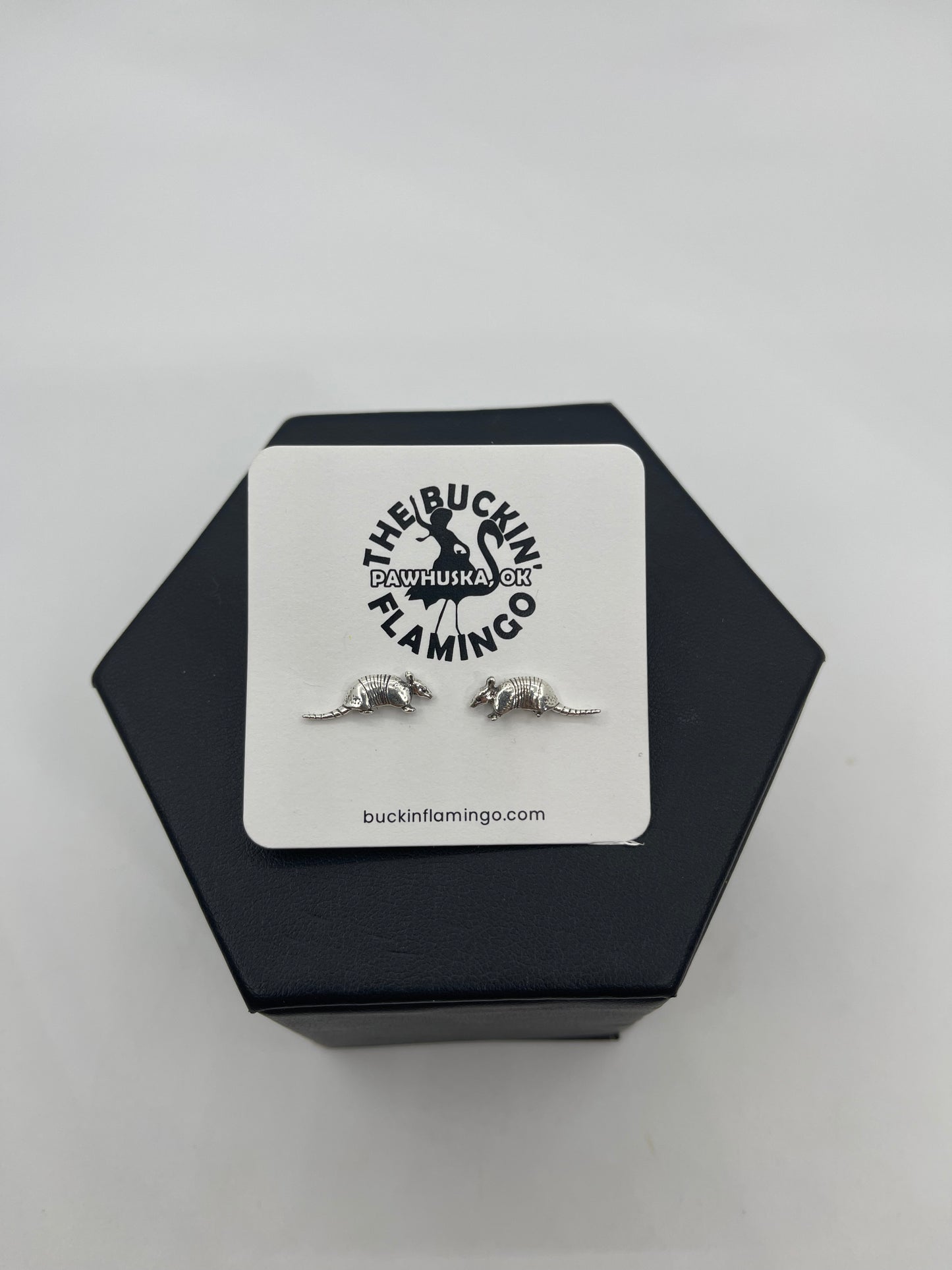 Sterling Silver Armadillo Post Earrings
