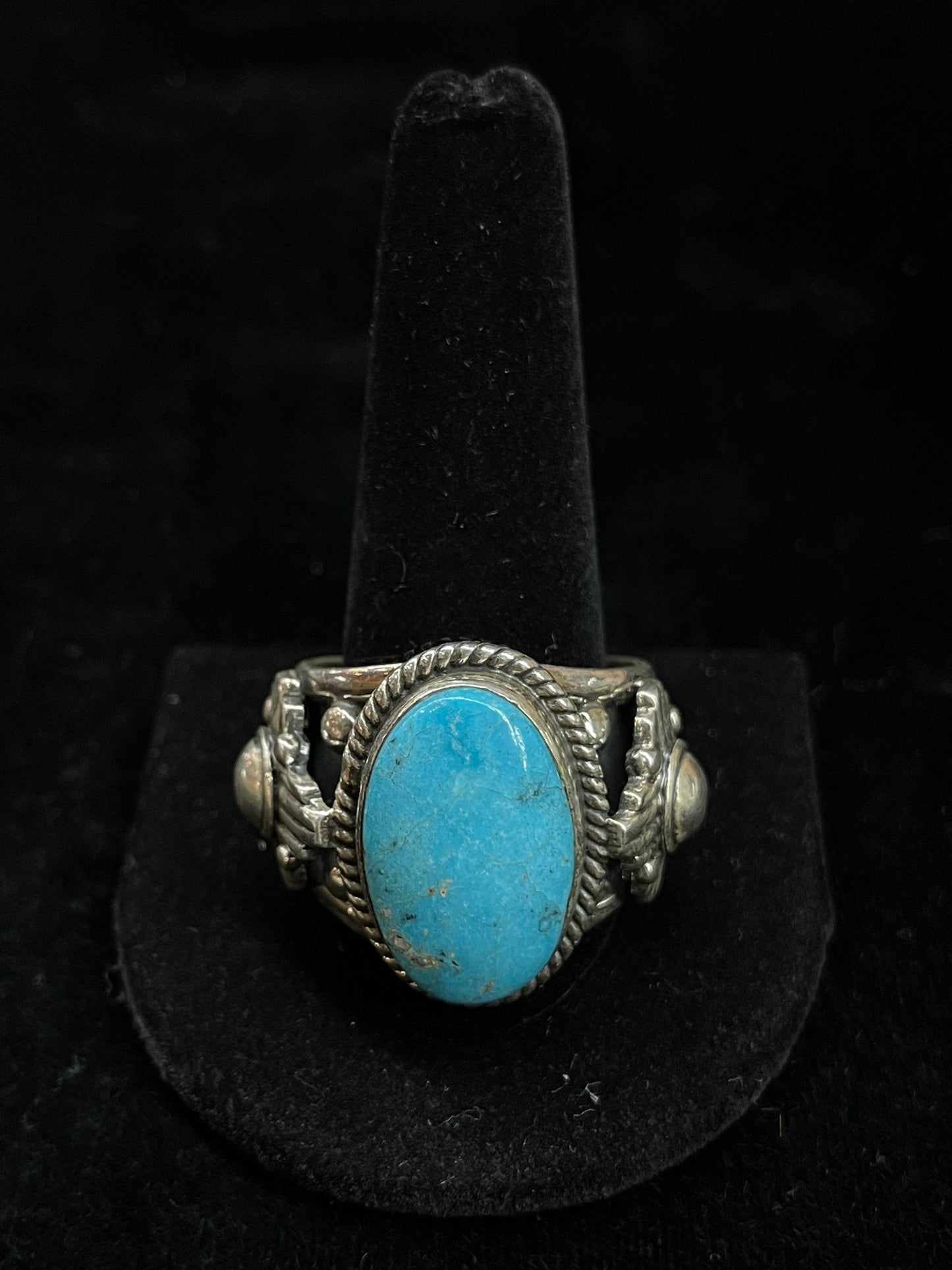 14.5 Kingman Turquoise Men’s Ring By Zia