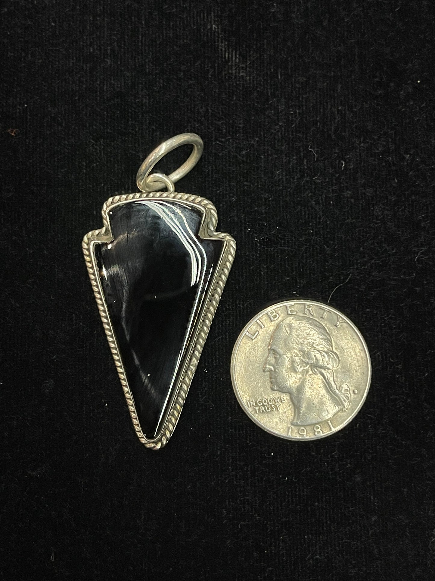 10mm Bale Black Onyx Pendant by Dan Dodson, Navajo