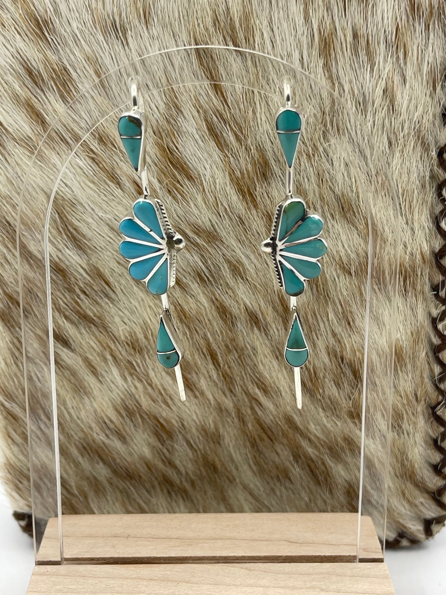 Turquoise Ear Threader by Velda Nastacio, Zuni
