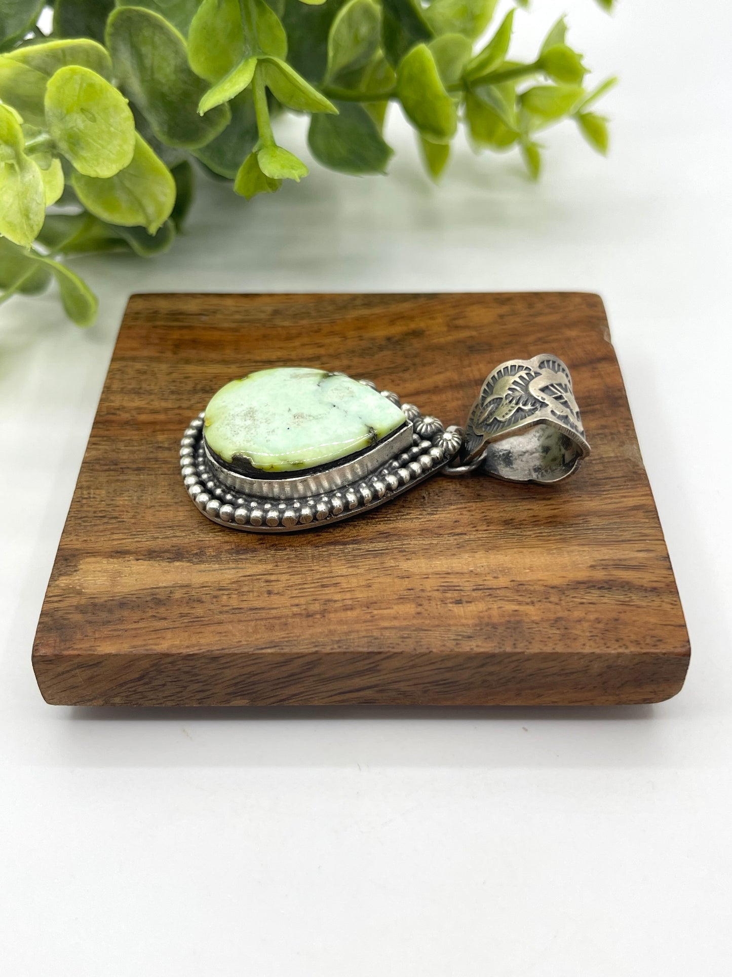 Palomino Turquoise Pendant with 10mm Bail by Jeff Largo, Navajo