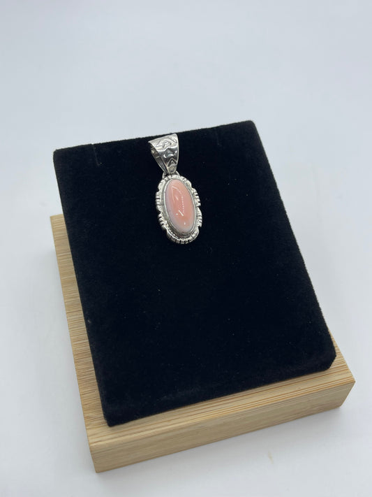 Pink Conch Shell Oval Shaped Pendant