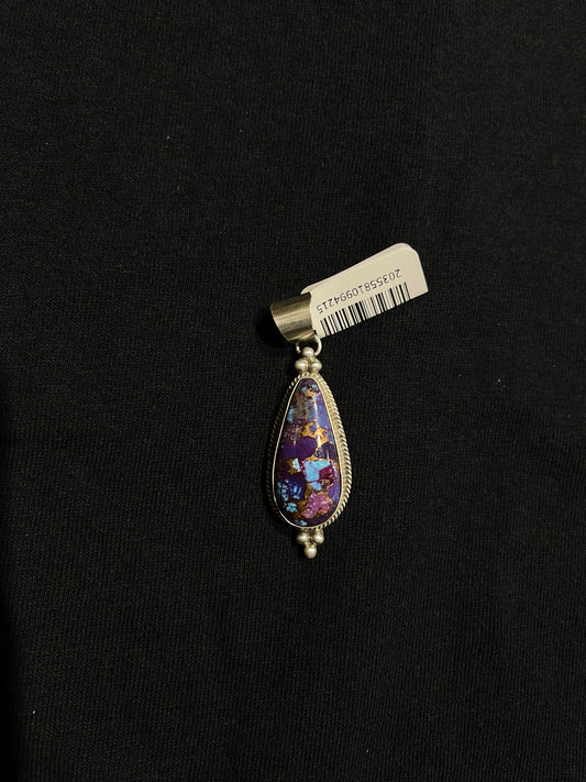 Purple Mojave Teardrop Pendant with a 7mm Bale by Freda Martinez, Navajo