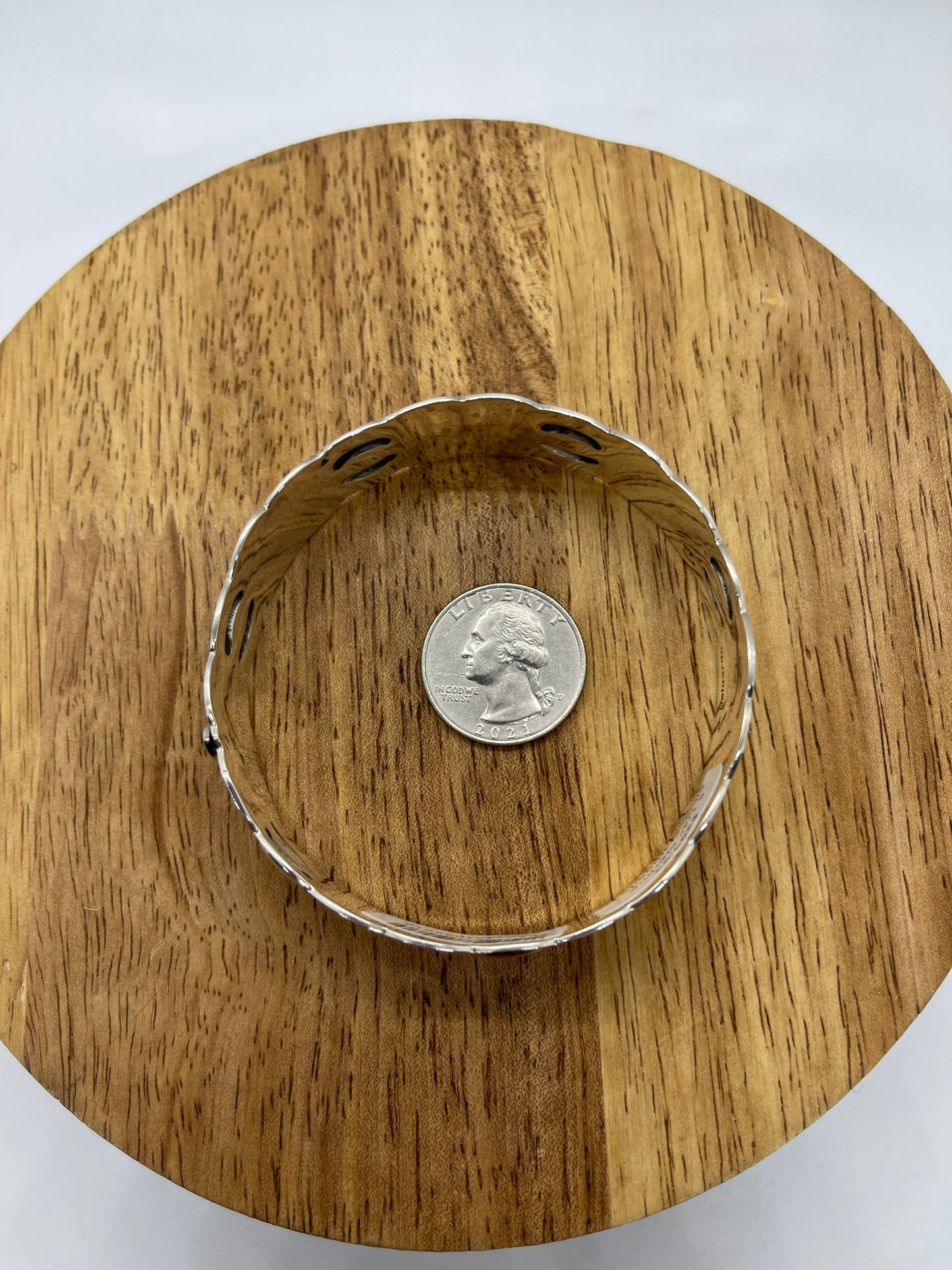 8 1/4" Sterling Silver Stamped Bangle by Jeremy Delgarito, Navajo