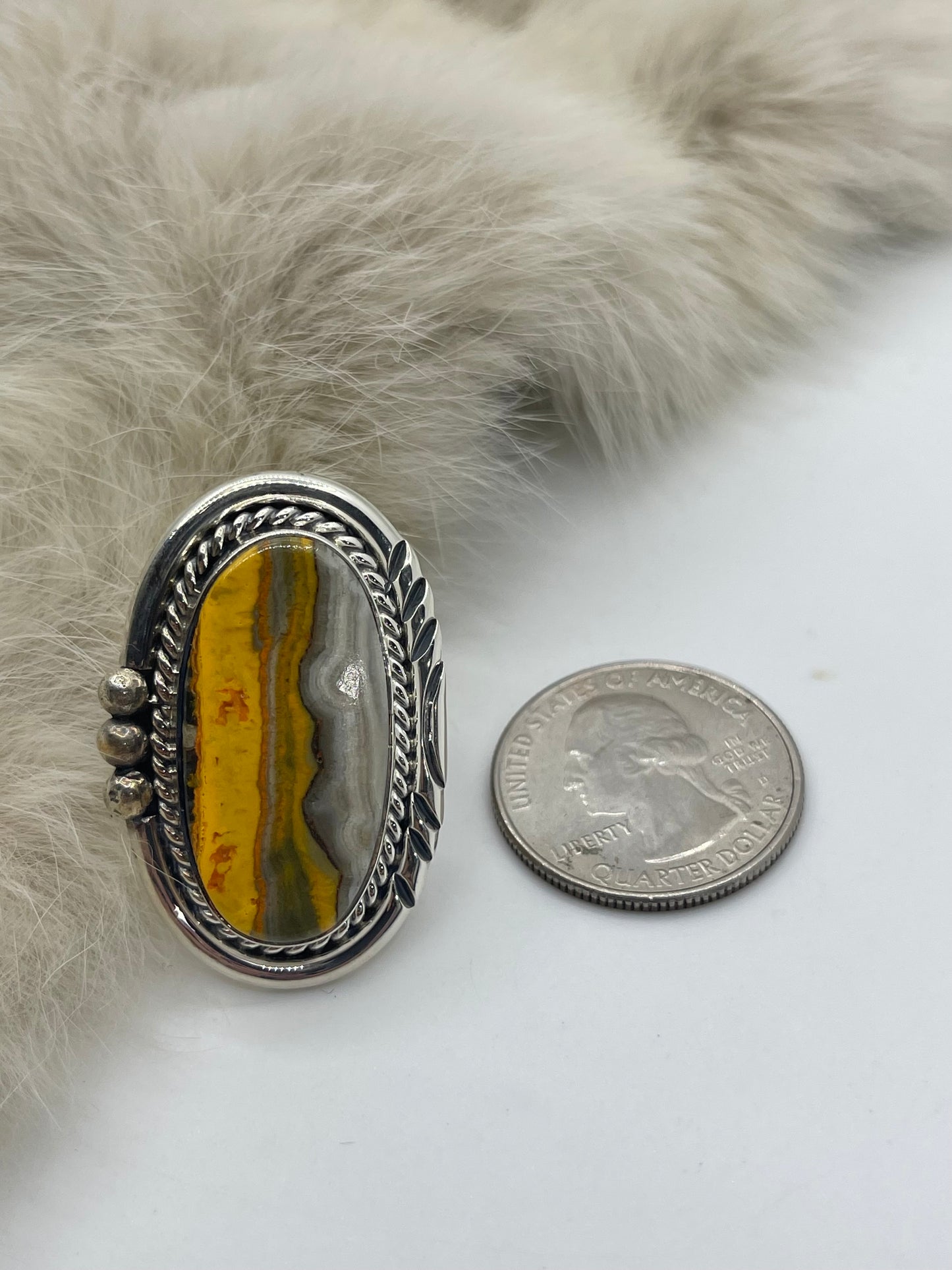 9.0 Bumblebee Jasper Oval Ring
